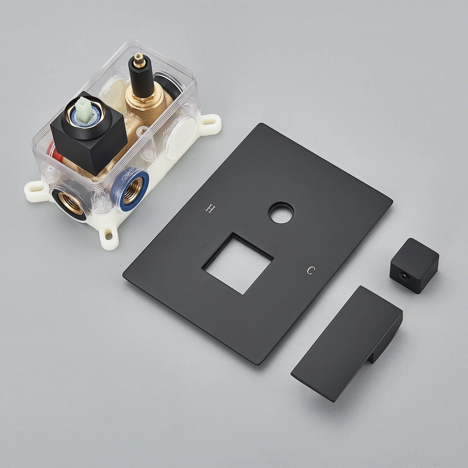 Zovajonia Matte Black Shower System 8 Inches Shower Faucet Set, Rain Shower Head with Handheld Spray Bathroom Ceiling Mount Shower Fixtures - Image 5