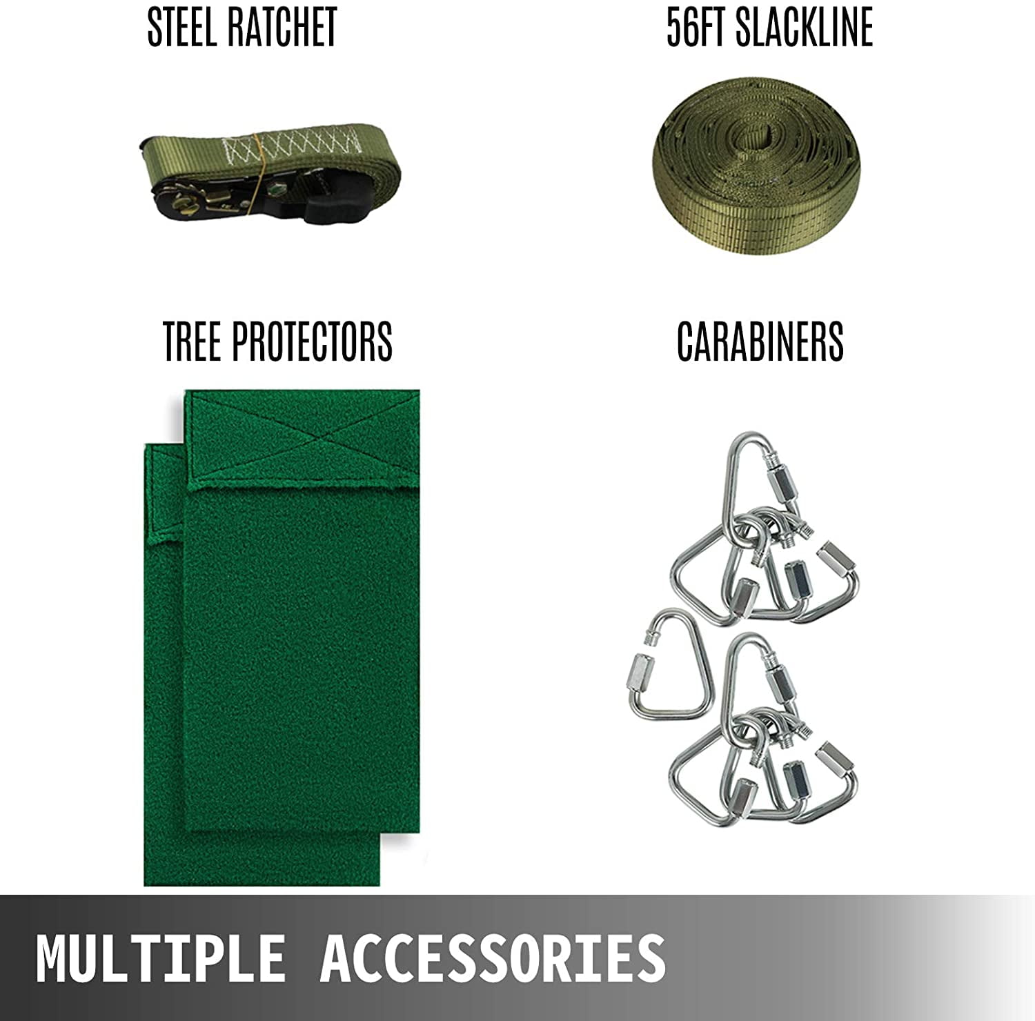 VEVOR 56ft Double Line Ninja Warrior Obstacle Course For kids Gym Set 7 Accessories - Image 5