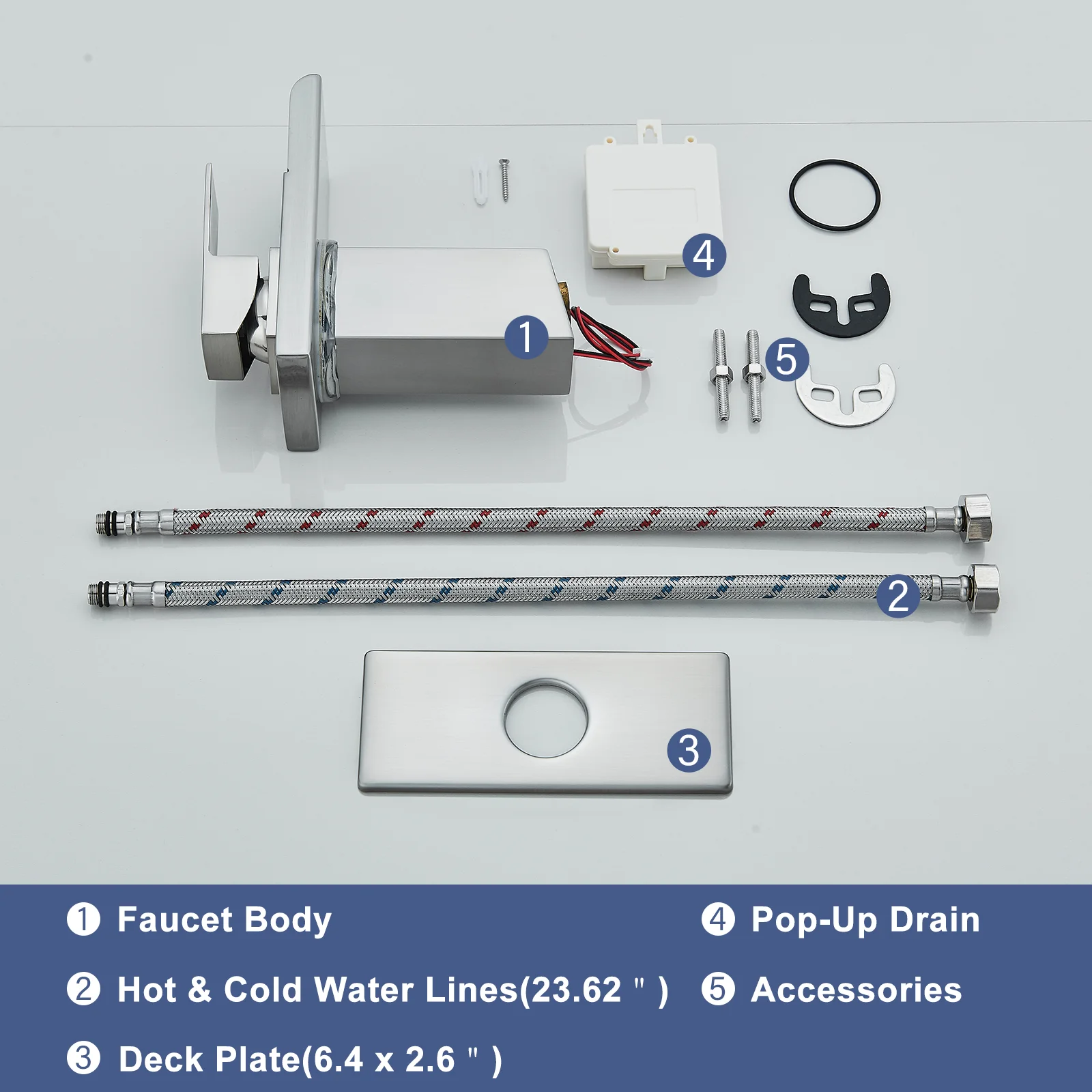 Zovajonia LED Waterfall Bathroom Faucet Brushed Nickel Single Handle Basin Sink Mixer Tap - Image 6