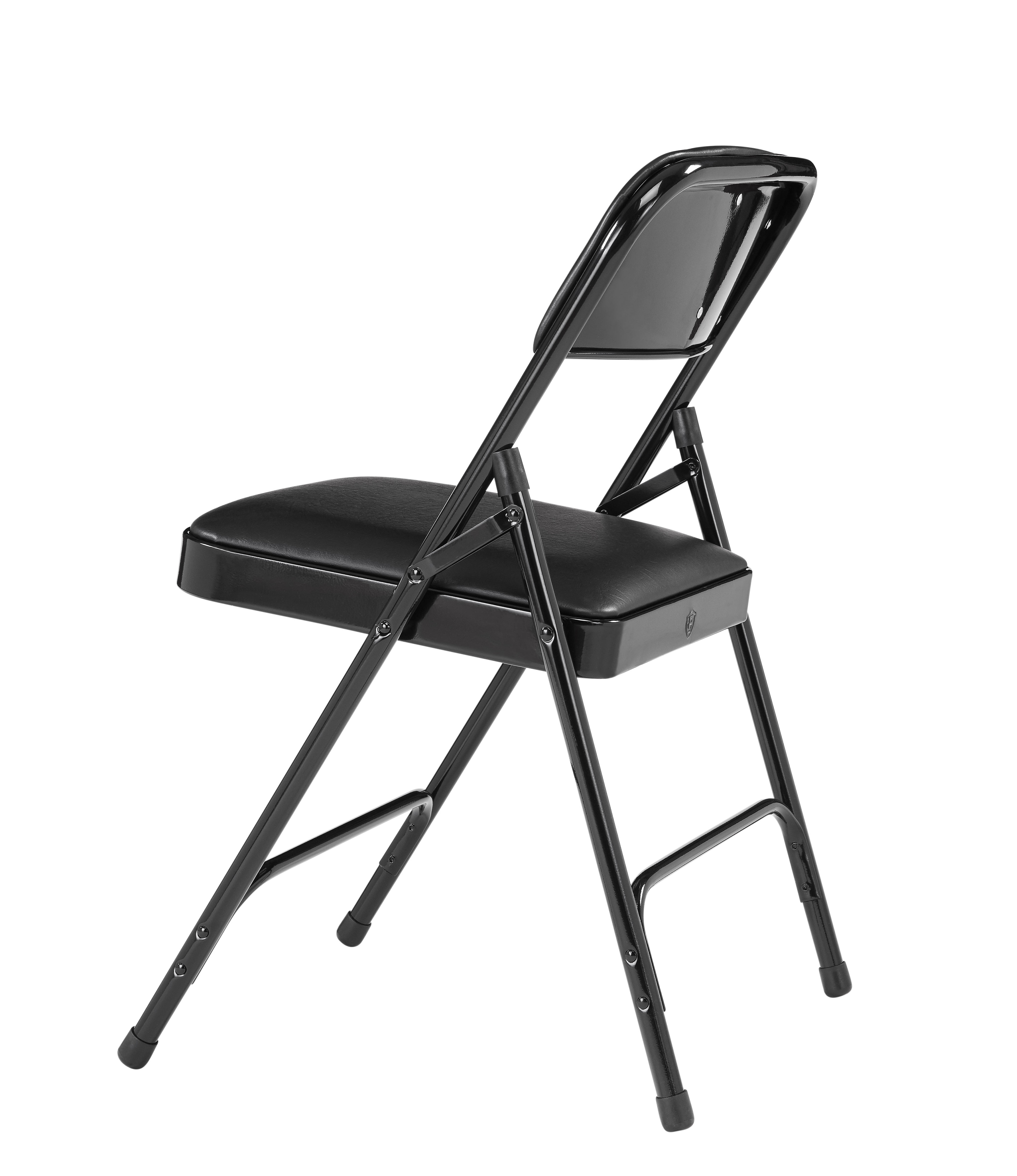(Pack of 4) NPS 1200 Series Premium Vinyl Upholstered Double Hinge Folding Chair, Caviar Black - Image 8