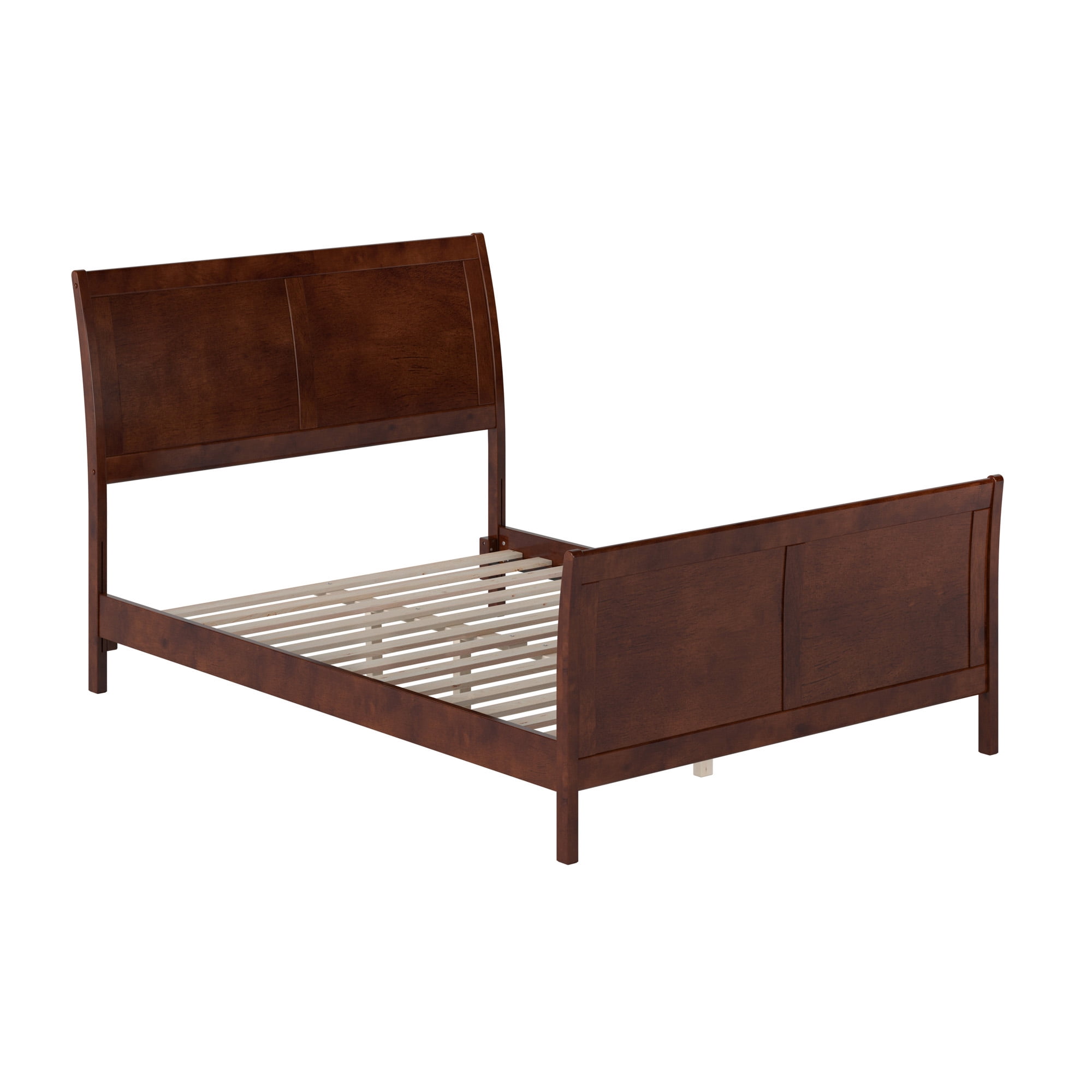 AFI Portland Full Wood Platform Bed with Sleigh Headboard and Footboard, Walnut - Image 8