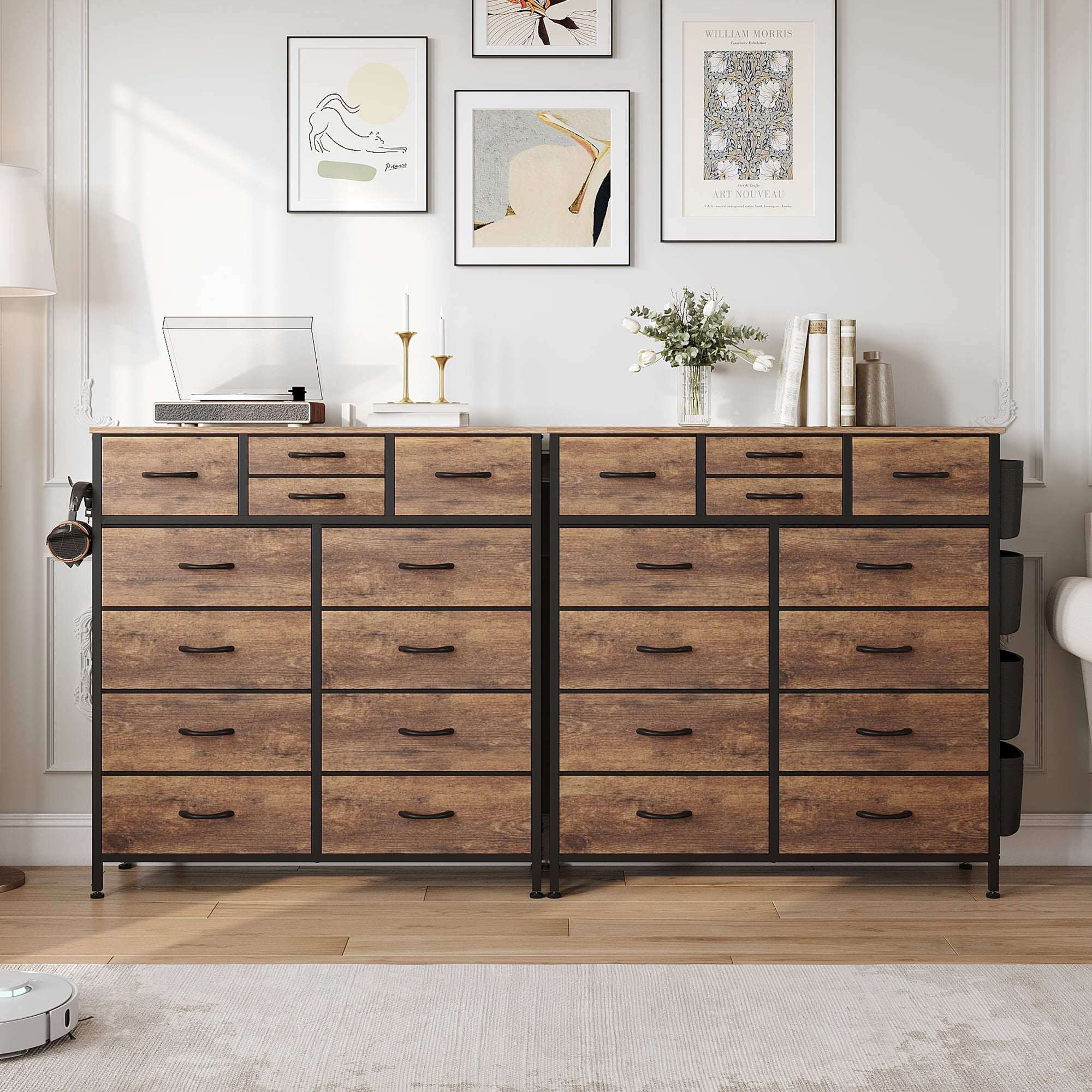 Aowos 12 Drawer Fabric Dresser for Bedroom, Chest of Drawer Organizer Storage Cabinet for Closet, Entryway, Brown - Image 9