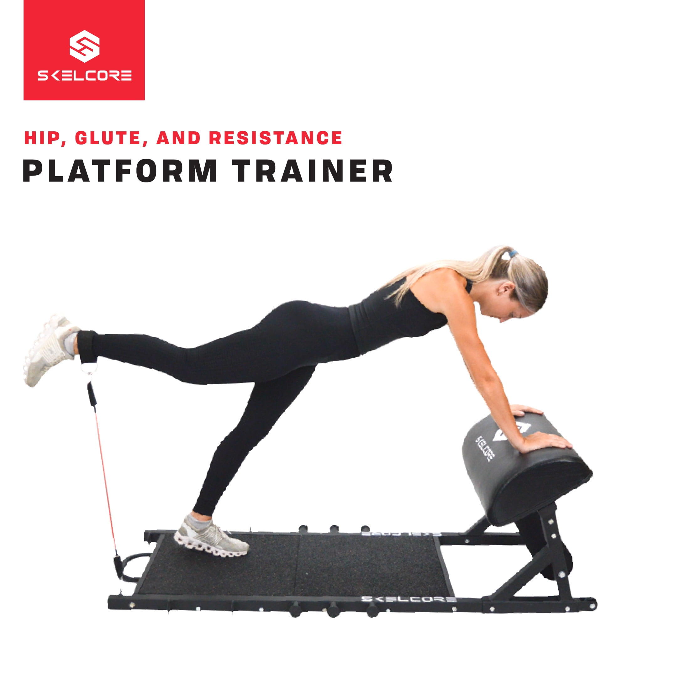 Skelcore Platform Trainer, Full Body Home Gym System, Weights or Bands, Black - Image 9