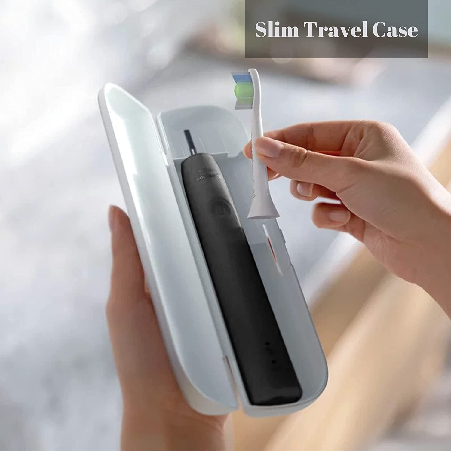 PHILIPS Sonicare Electric Toothbrush DiamondClean 2-Pack Bundle, Rechargeable Electric Tooth Brush with Pressure Sensor, Sonic Electronic Toothbrush, Travel Case, Black & White - Image 4