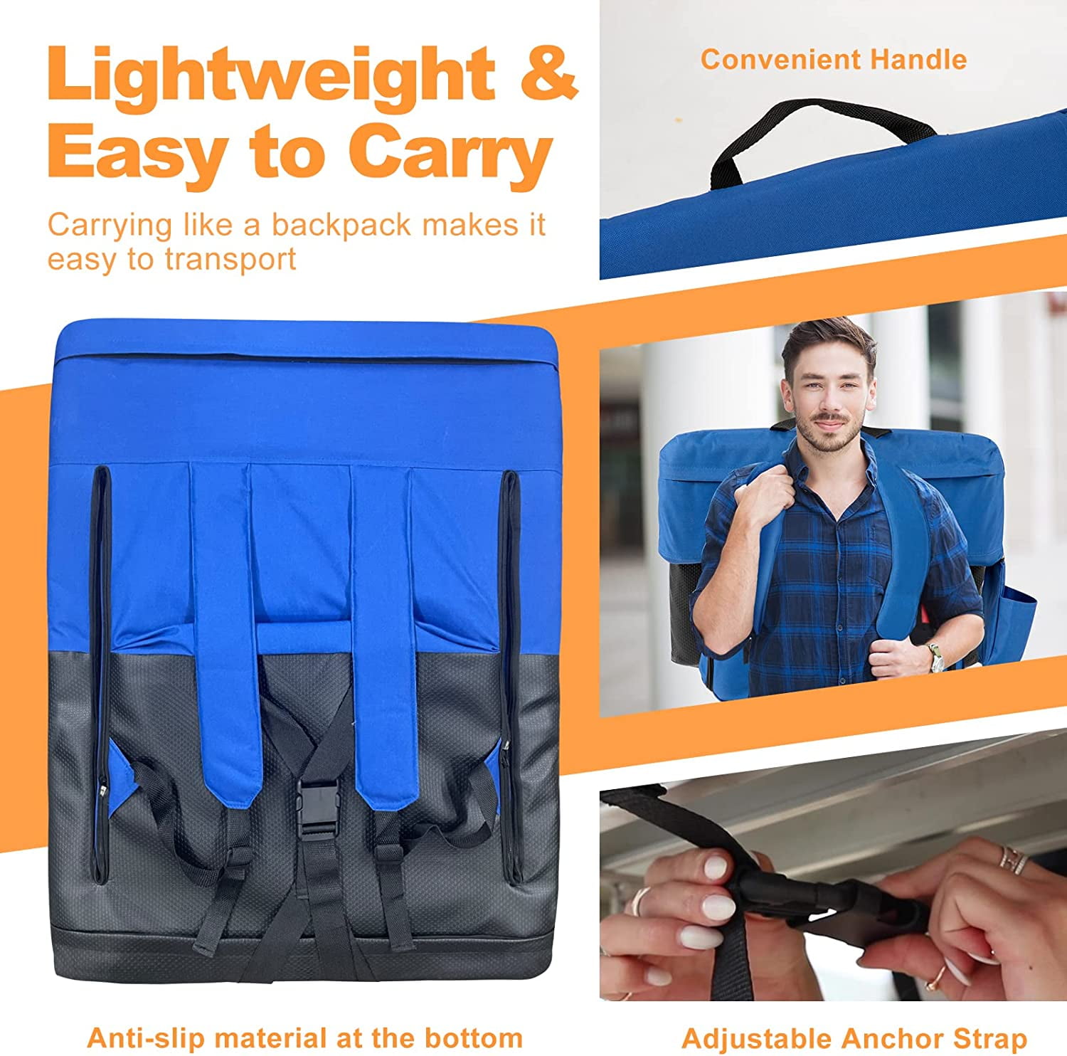 NALONE Folding Stadium Seat 25 inch Wide Stadium Chairs for Bleachers Portable with Back Supports Thick Padded Cushion Armrests Reclining - Image 4