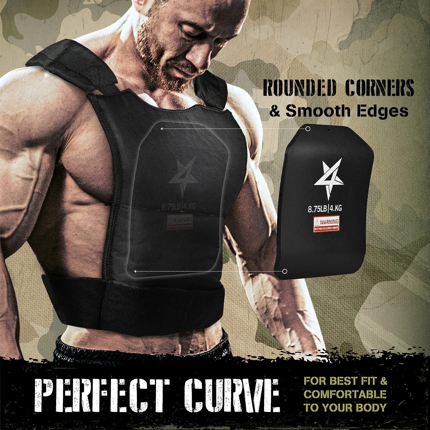 Yes4All Weight Vest Plate 8.75LB Pairs, Weight plate with Curved Ergonomic Design for Running, Heavy Workout - Image 3