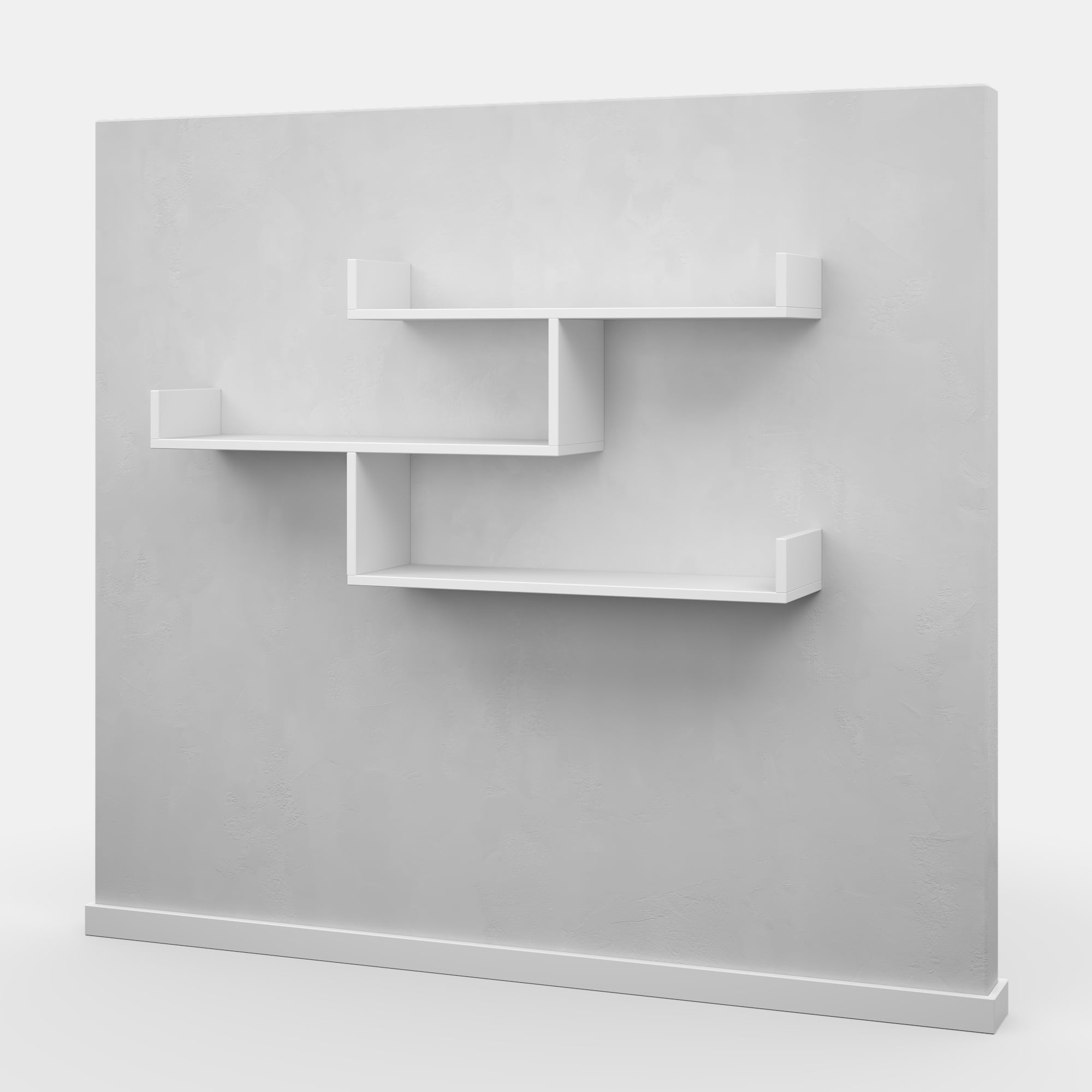 Ada Home Decor Furniture 47" 3 Tier White Wilton Modern Wall Shelf - Image 6