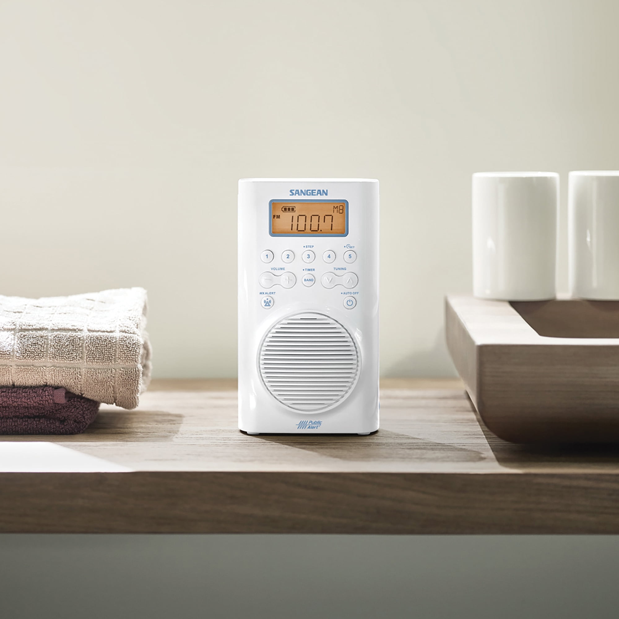 Sangean Portable AM/FM Radio, White, H205 - Image 12