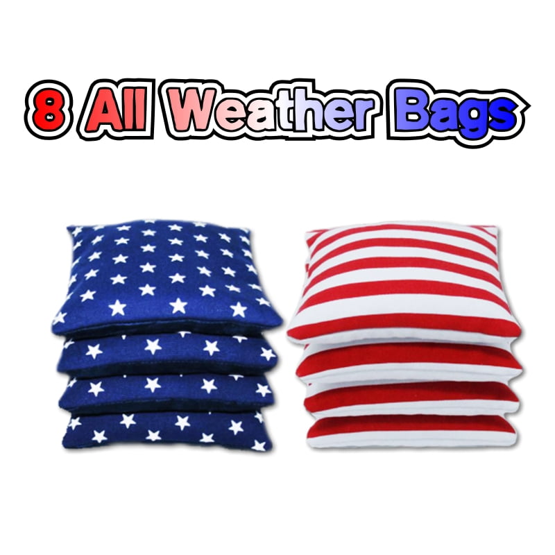 4 ft. X 2 ft. Wood Cornhole Bag Toss Boards w/ Color-Changing LED Lights & 8 All-Weather Bags - USA Edition - Image 8