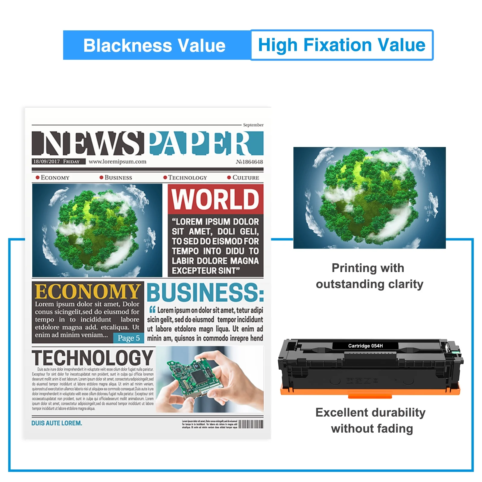 054H 054 Toner Cartridge Compatible for Canon 054H CRG-054H 054 Color Imageclass MF644Cdw MF641Cw MF642Cdw LBP622Cdw MF640C Printer Ink (2*Black Cyan Magenta Yellow, 5-Pack) - Image 10