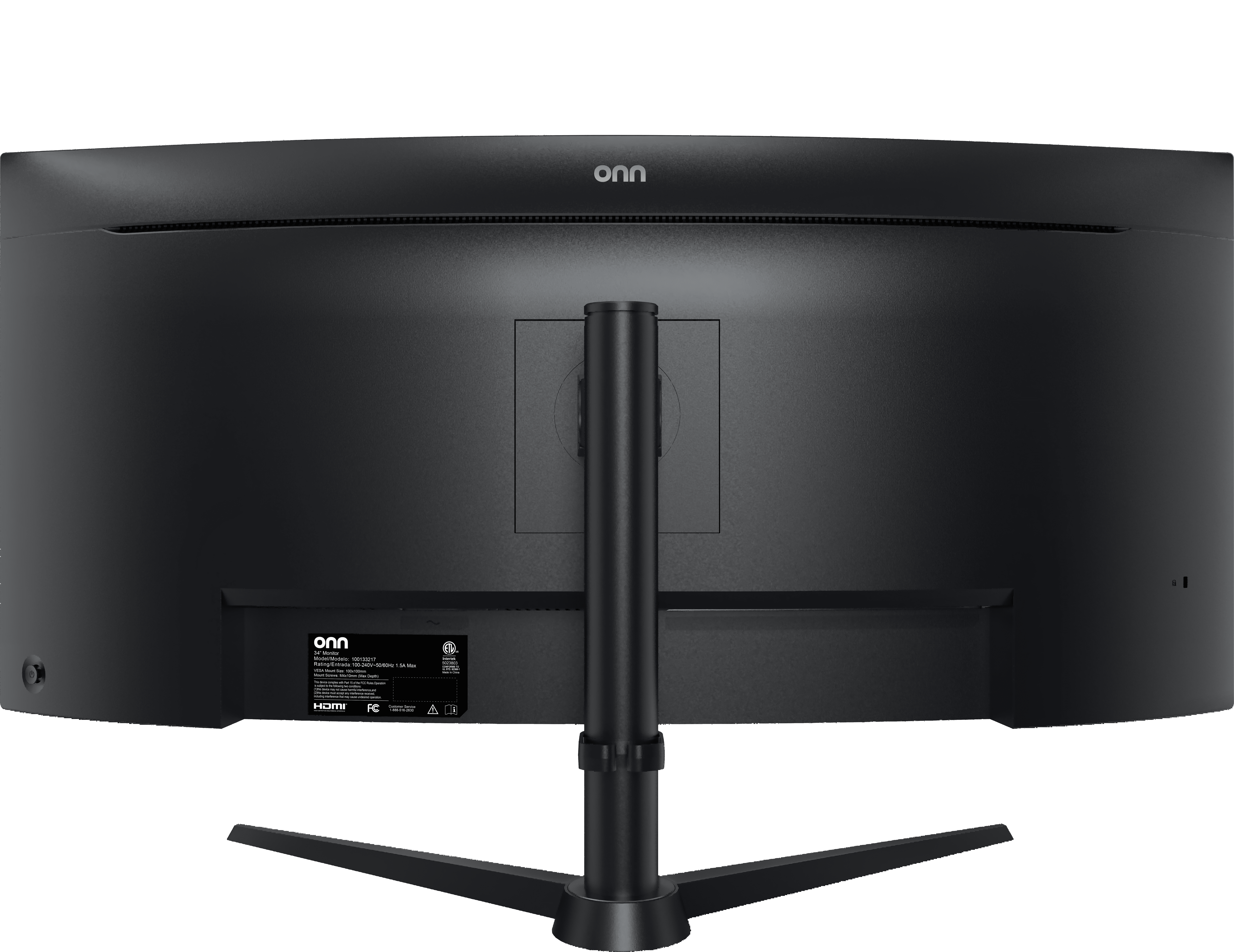 onn 34" Curved Ultrawide WQHD (3440 x 1440p) 120Hz Bezel-Less Office Monitor with Cable, Black - Image 3