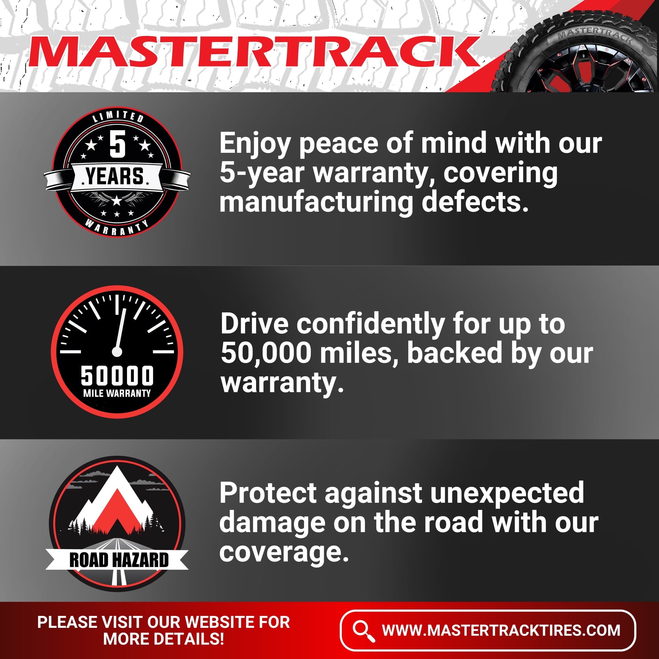 Mastertrack Badlands AT All Terrain 275/60R20 115T SUV All Season Tire 275/60/20(Tire Only) - Image 7