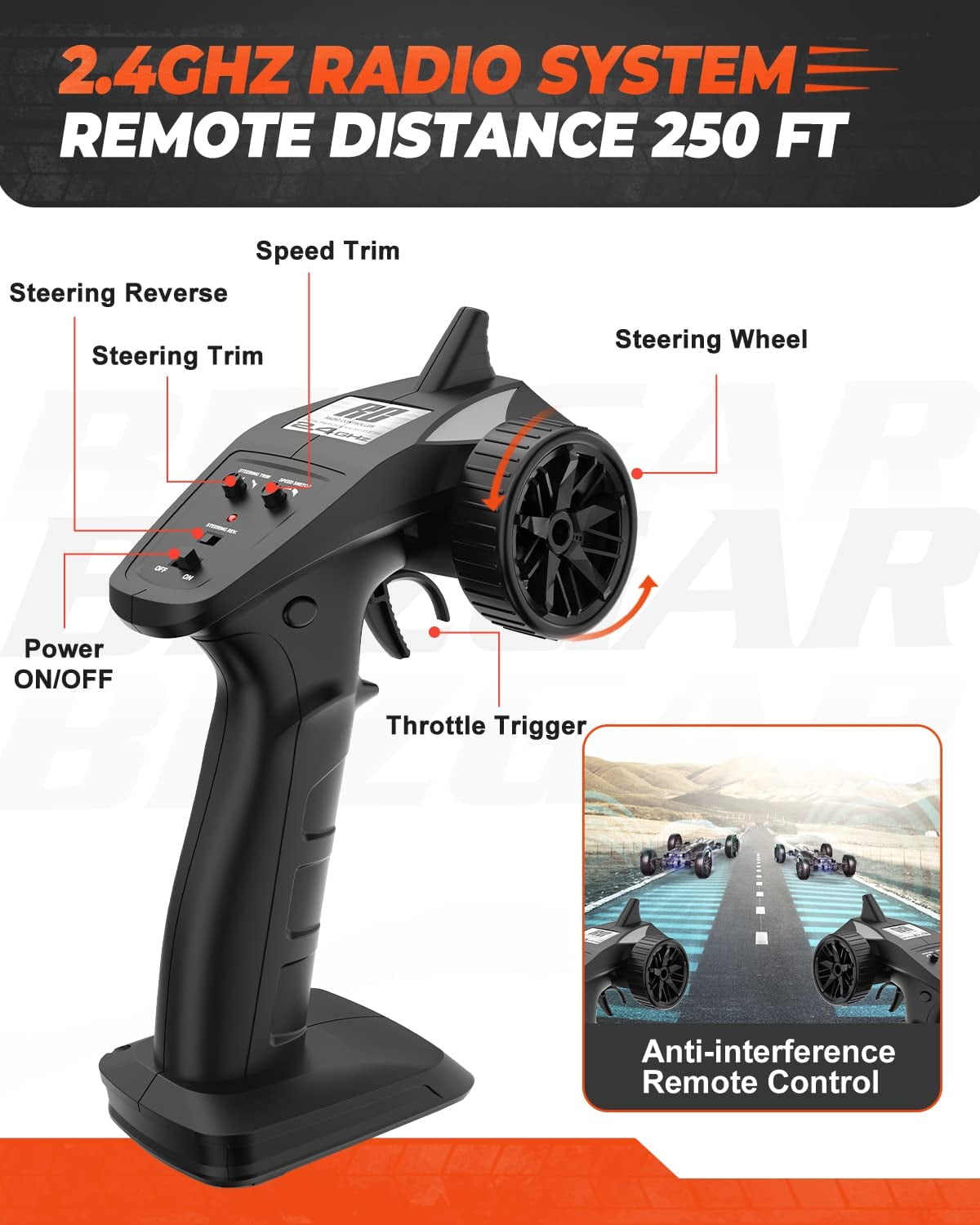 YCFUN 1:10 Remote Control Cars for Adults, 42KM/H RC Cars 4WD High Speed Brushed RC Trucks for Kids - Image 5