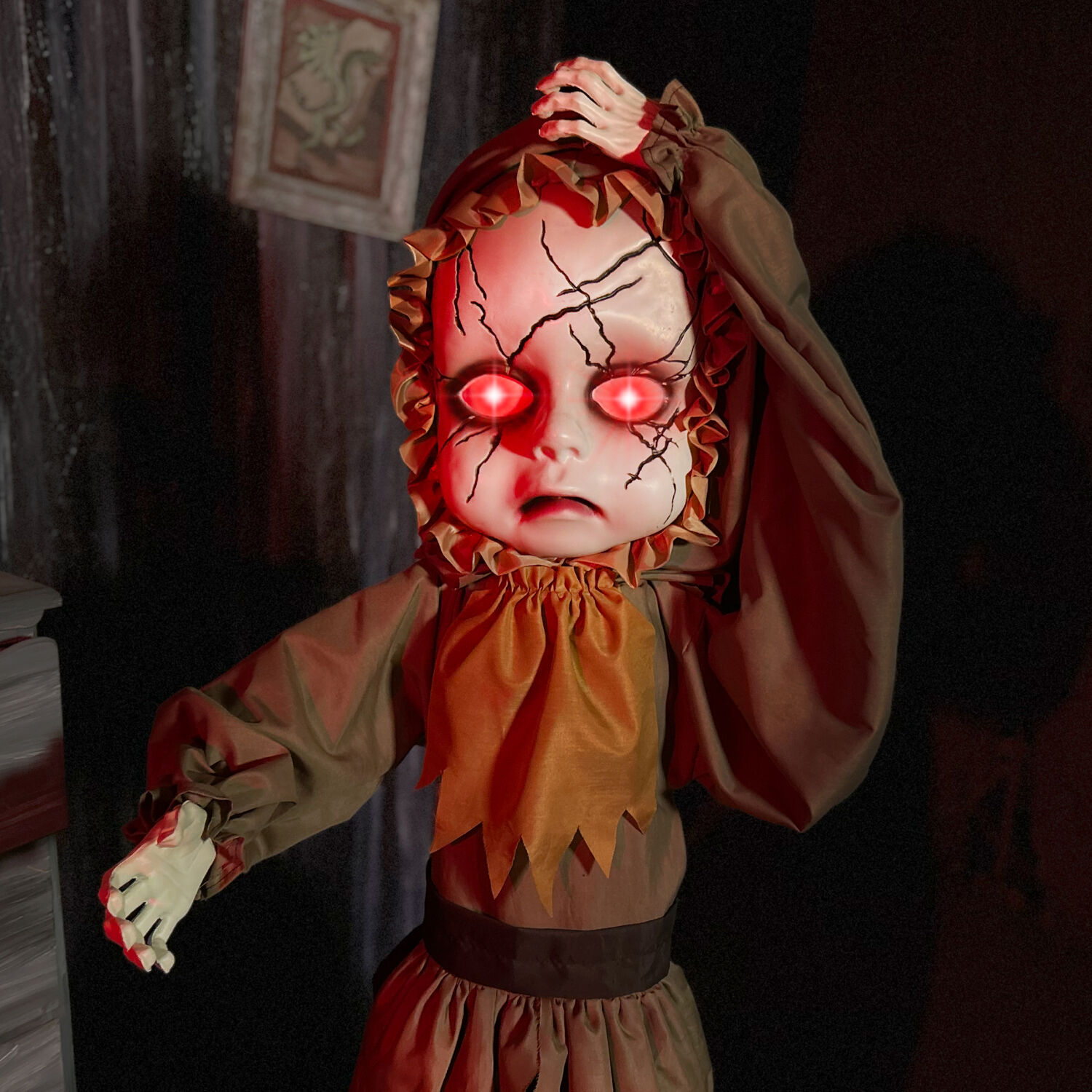 Haunted Hill Farm 5.25 ft Life Size Animatronic Demon Girl, Halloween Decoration, HHGIRL-9FLSA - Image 15