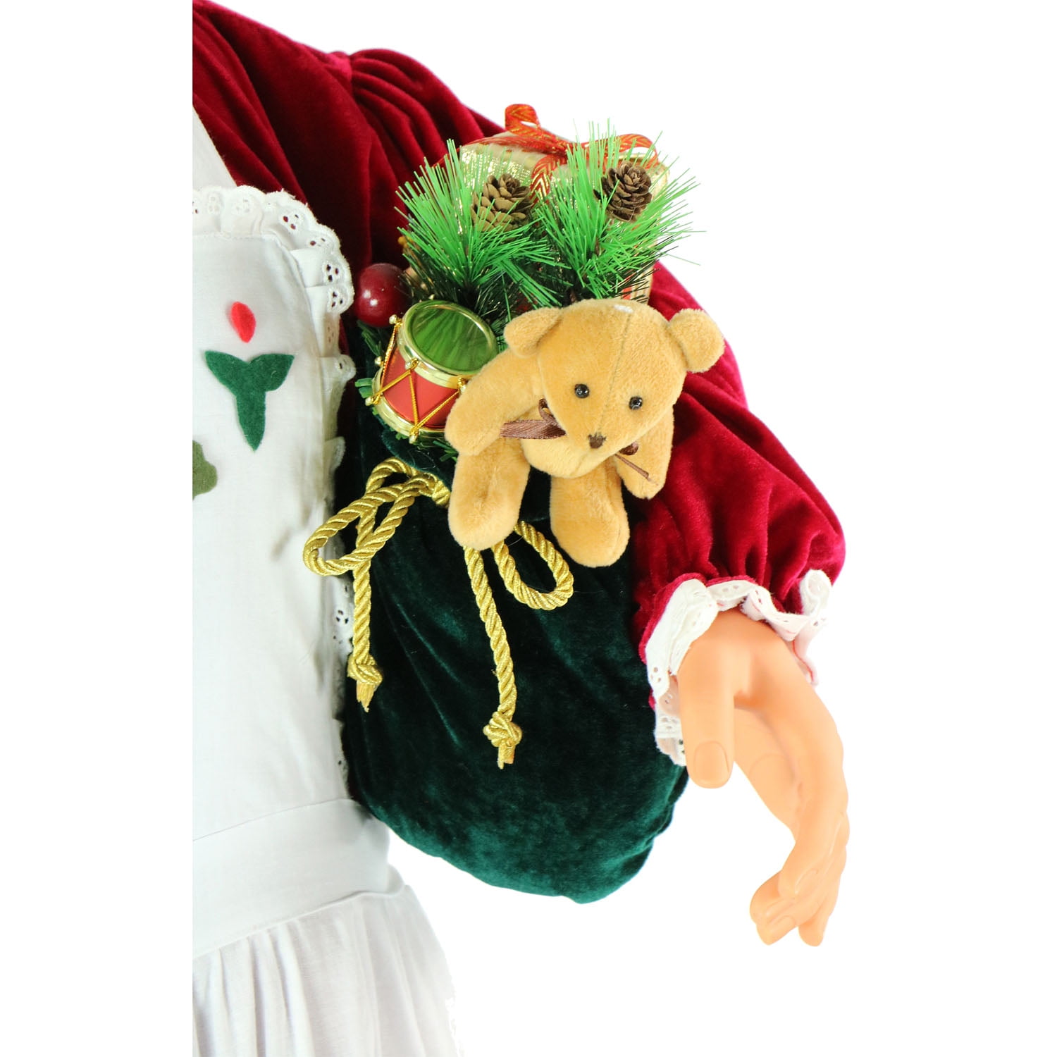 Fraser Hill Farm 58 in. Red Dancing Mrs. Claus Figurine Decoration with Apron Animatronic - Image 7