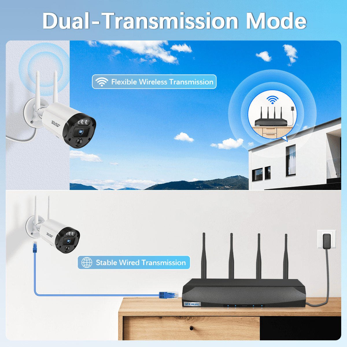 【90 Days Storage】 Outdoor Wireless Security Camera System, Wireless Cameras for Home Security, WiFi Video Surveillance, Home Security Cameras Systems - Image 3