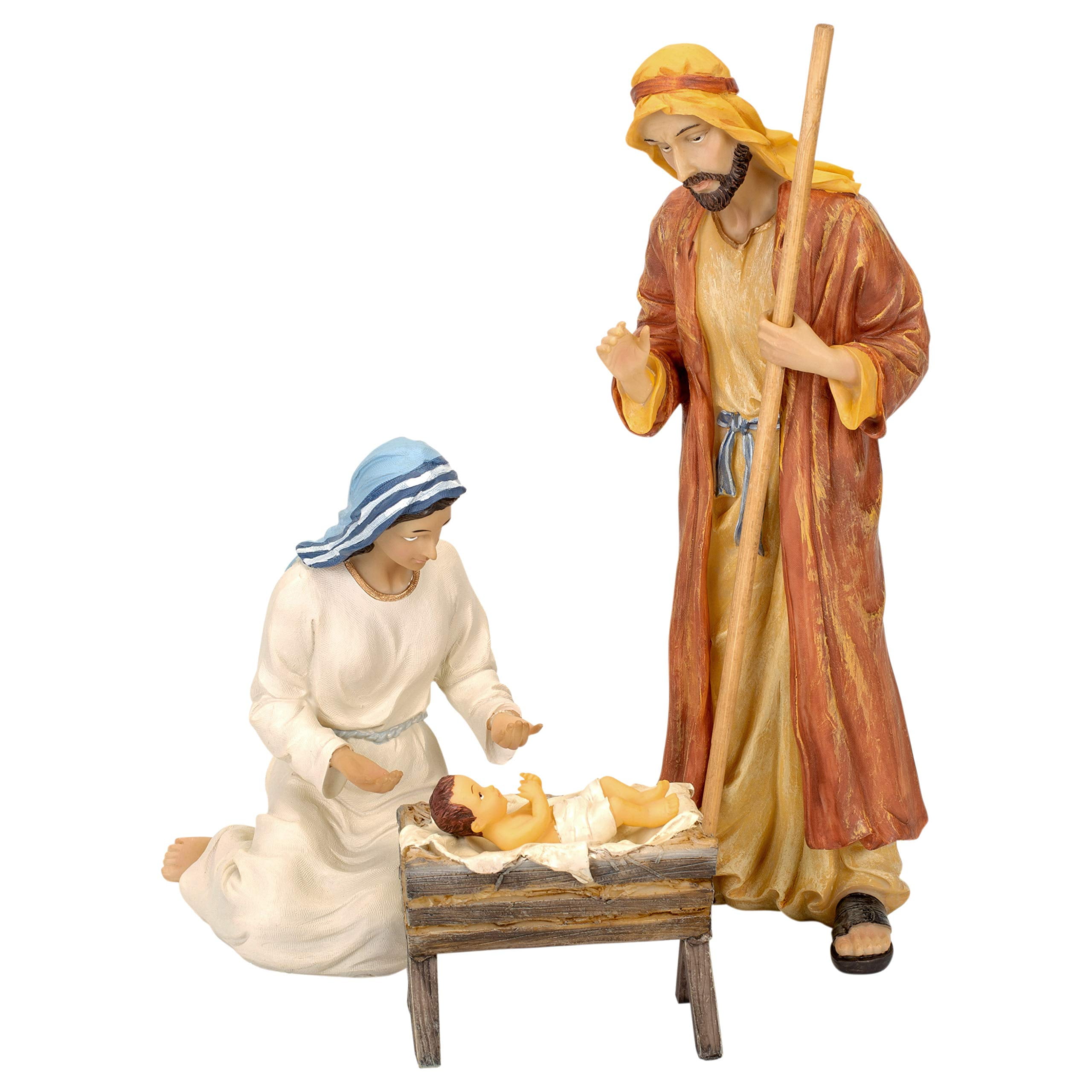 Three Kings Nativity Figurines with Real Gold, Frankincense and Myrrh, Set of 11, 7 inch Scale - Image 4