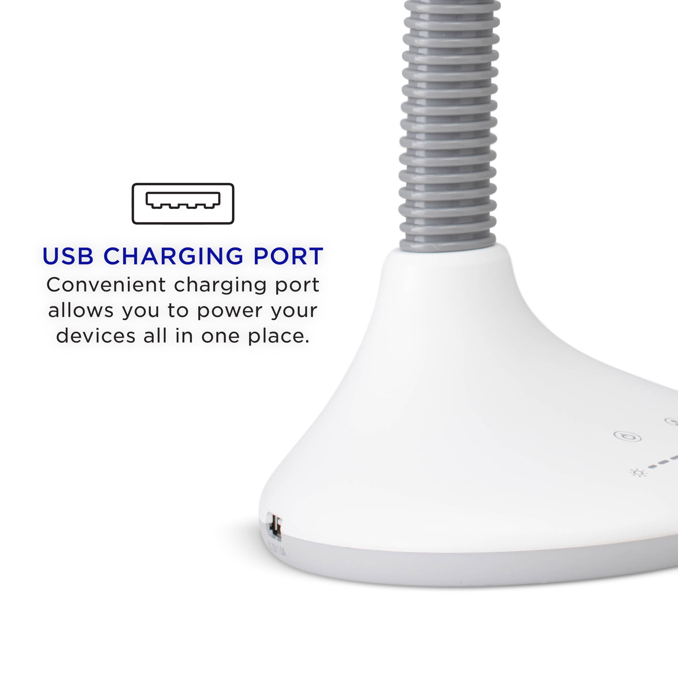 Verilux SmartLight Full Spectrum LED Desk Lamp with Adjustable Brightness, Flexible Gooseneck and Integrated USB Charging Port - Reduces Eye Strain and Fatigue - Ideal for Readers, Artists, Crafters - Image 3
