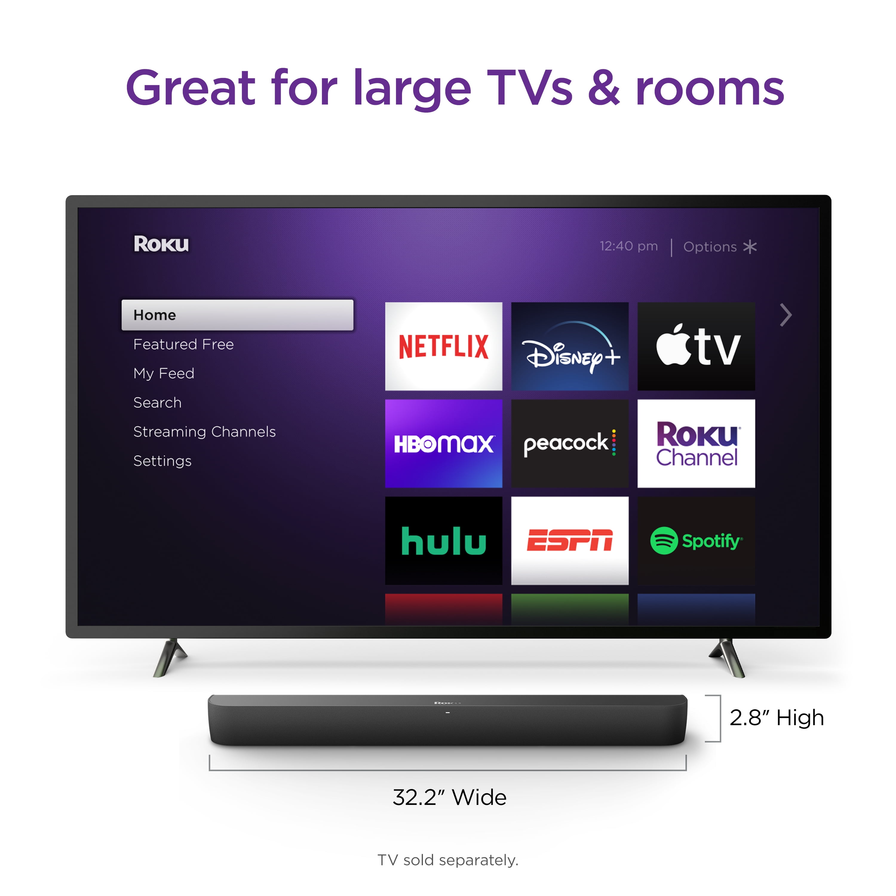Roku Streambar Pro 4K/HD/HDR Streaming Player, Cinematic Sound, with Voice Remote, Private Listening, Premium HDMI Cable - Image 11