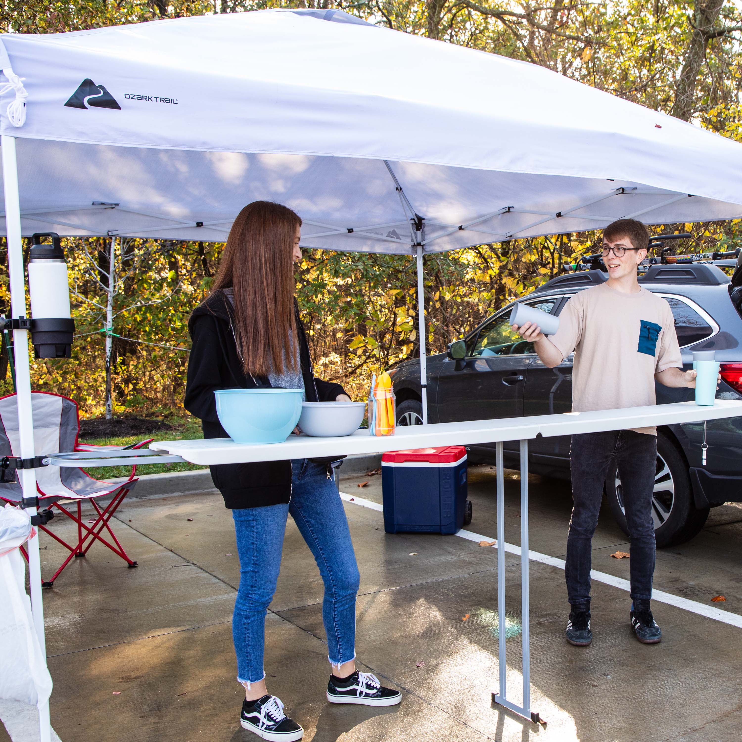 Ozark Trail 8 Foot Extendable Tailgate Table, White, 92.5 in x12 in x 39 in (H) - Canopy Not Included - Image 3