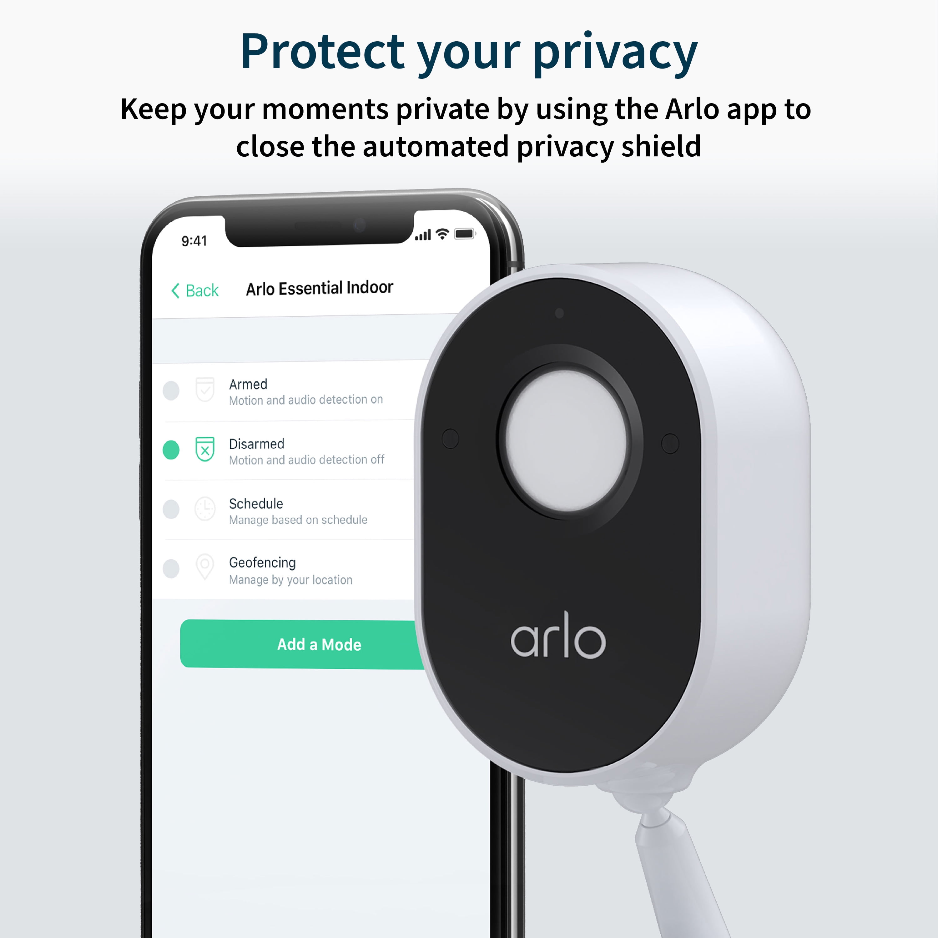 Arlo Essential Indoor Camera - 1080p Video with Privacy Shield, Plug-in, Night Vision, 2-Way Audio, Siren, Direct to WiFi No Hub Needed, Wireless Security, White - VMC2040 - Image 4