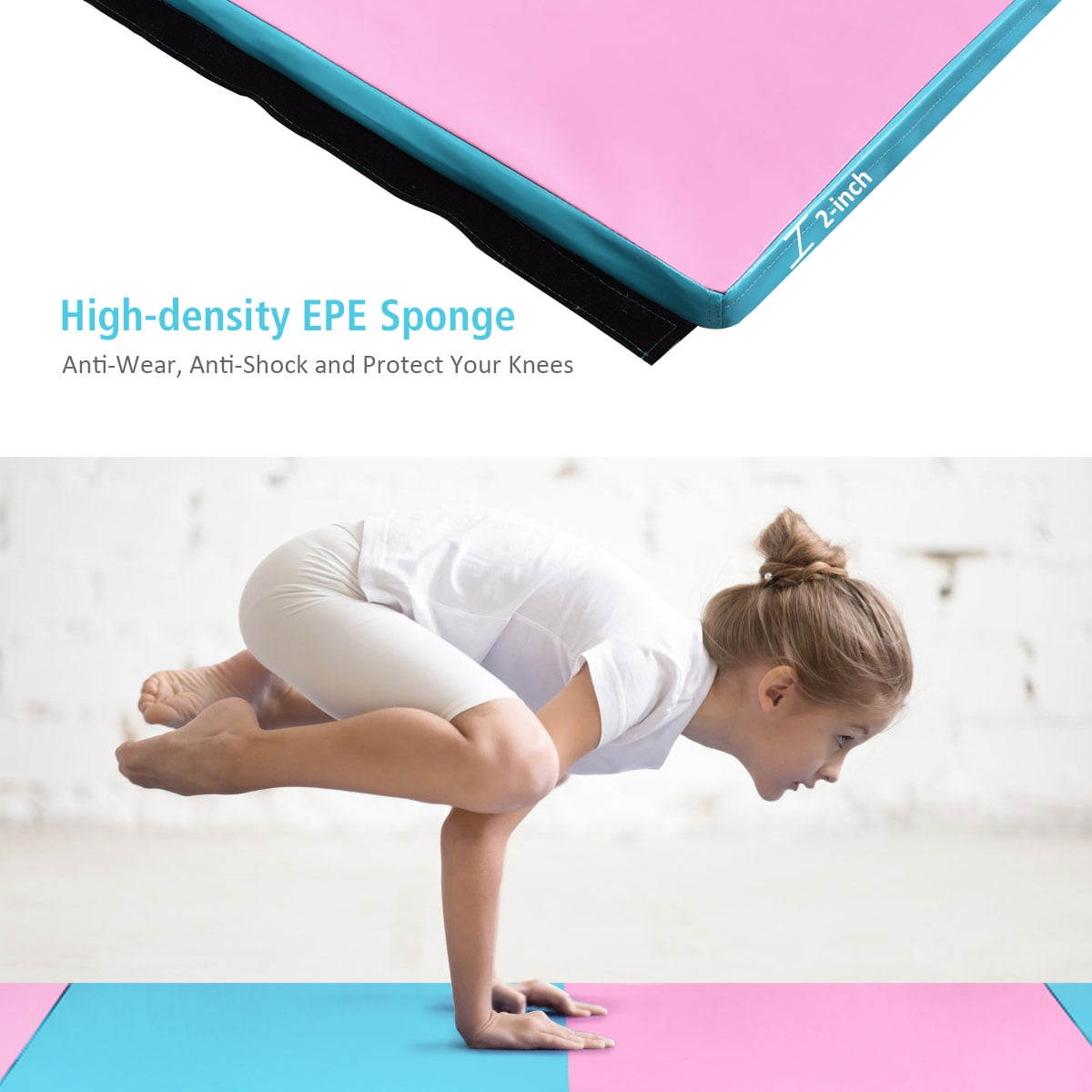 Costway 4' x 10' x 2'' Folding Gymnastics Tumbling Gym Mat Stretching Yoga - Image 5