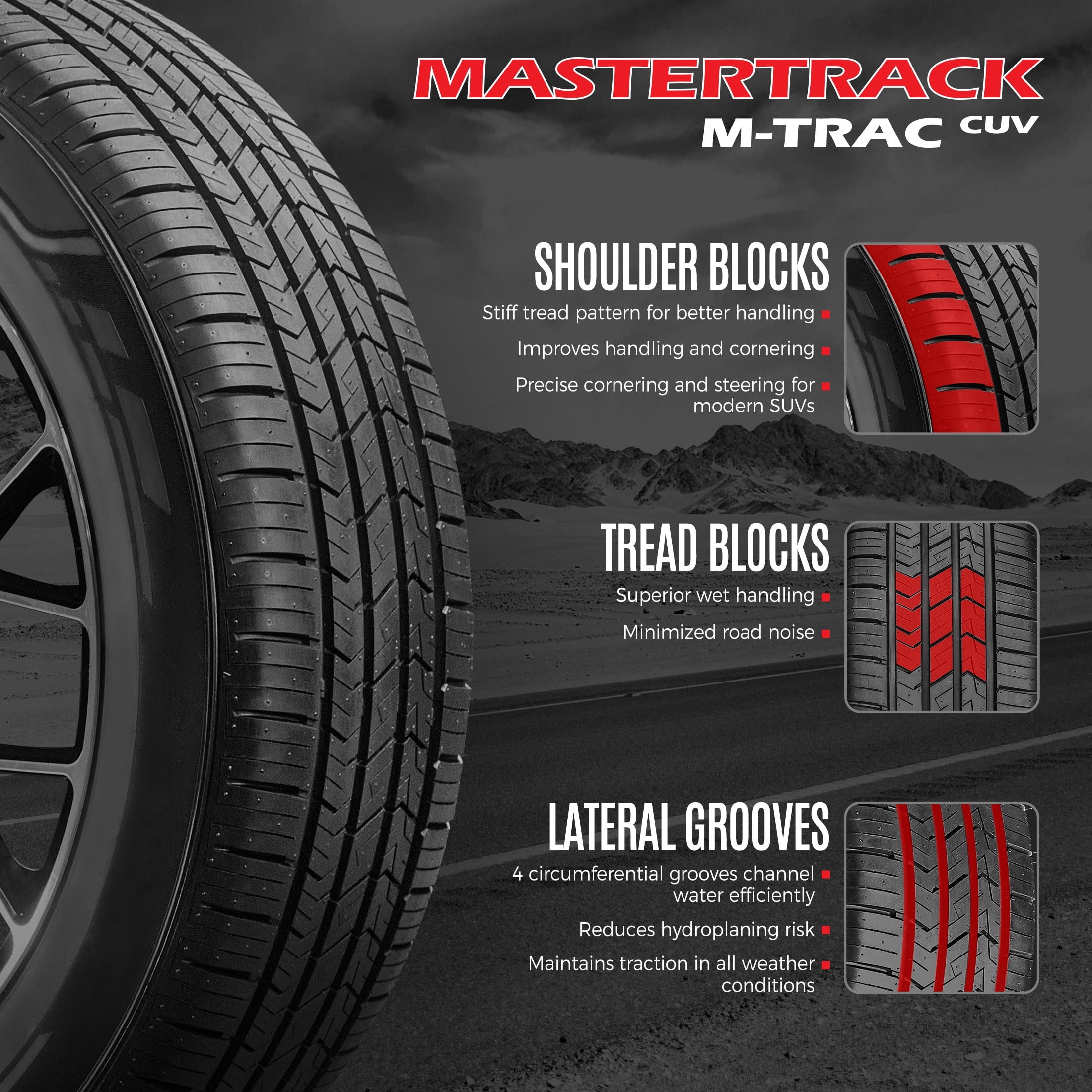 Mastertrack M-TRAC CUV All Season 275/55R20 XL 117V Crossover CUV/SUV Tire 275/55/20(Tire Only) - Image 5