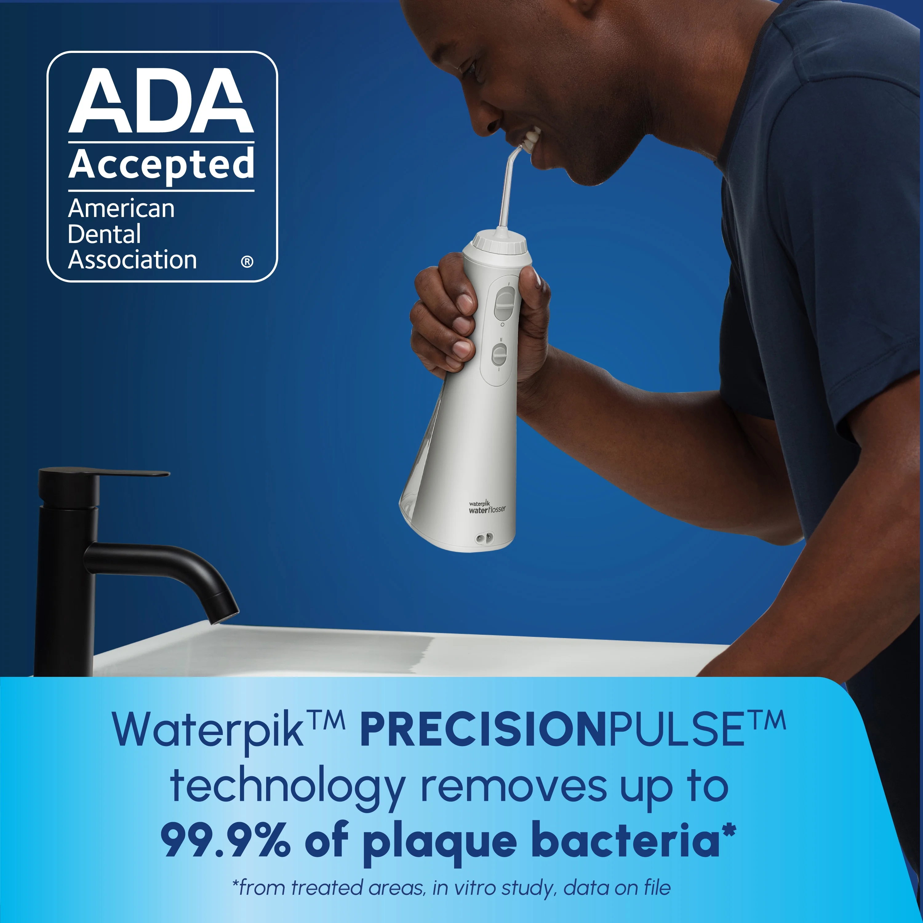 Waterpik Cordless Plus Water Flosser with 2 Settings, 4 Tips, ADA Accepted, White - Image 9