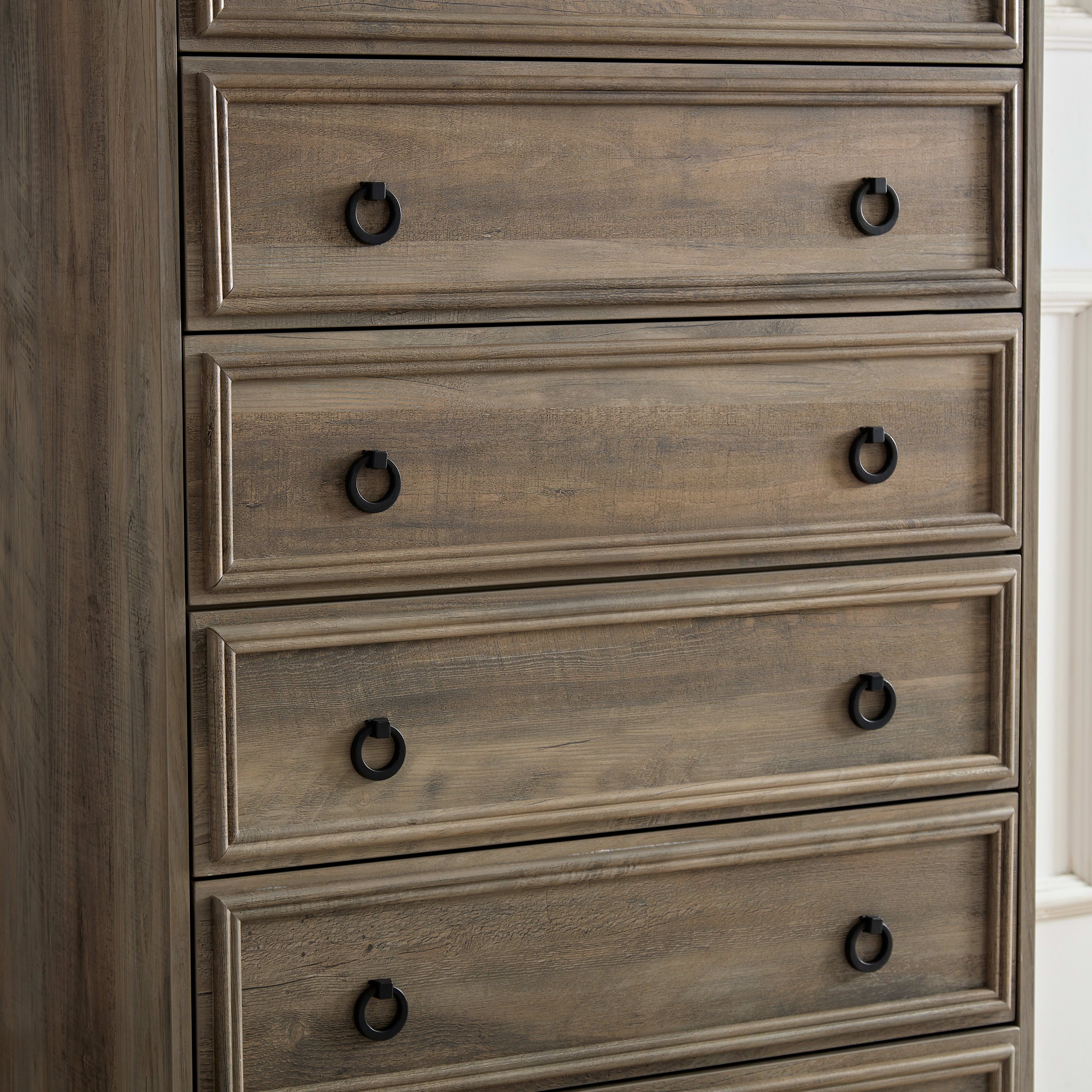 Aukfa 6-Drawer Dresser Chest Tall Drawers Wood Cabinet for Bedroom, Gray Wash - Image 6