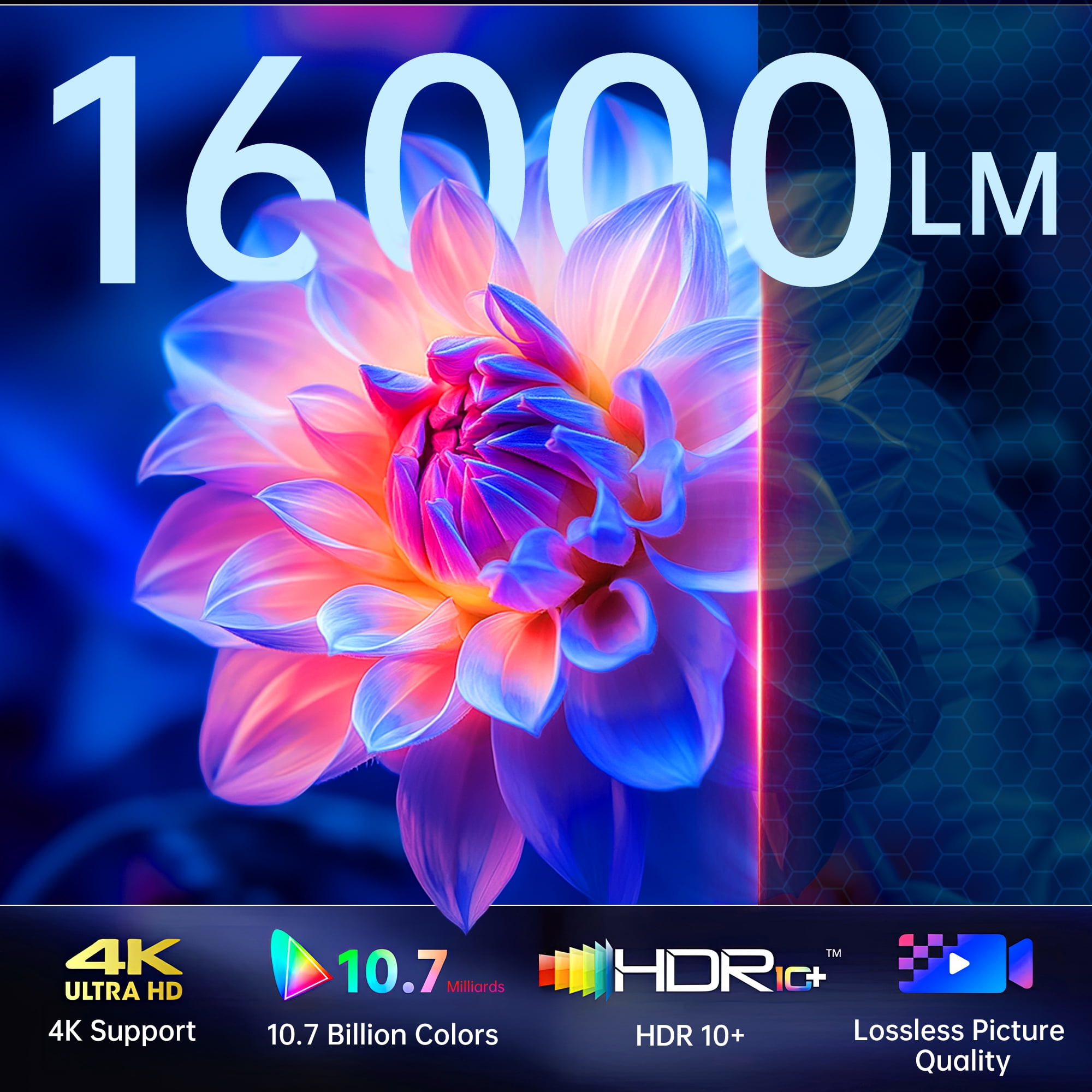 LOSEI Projector Supports 4K resolution Smart Projector Auto Keystone Correction Portable Projector with iOS/Android black - Image 4