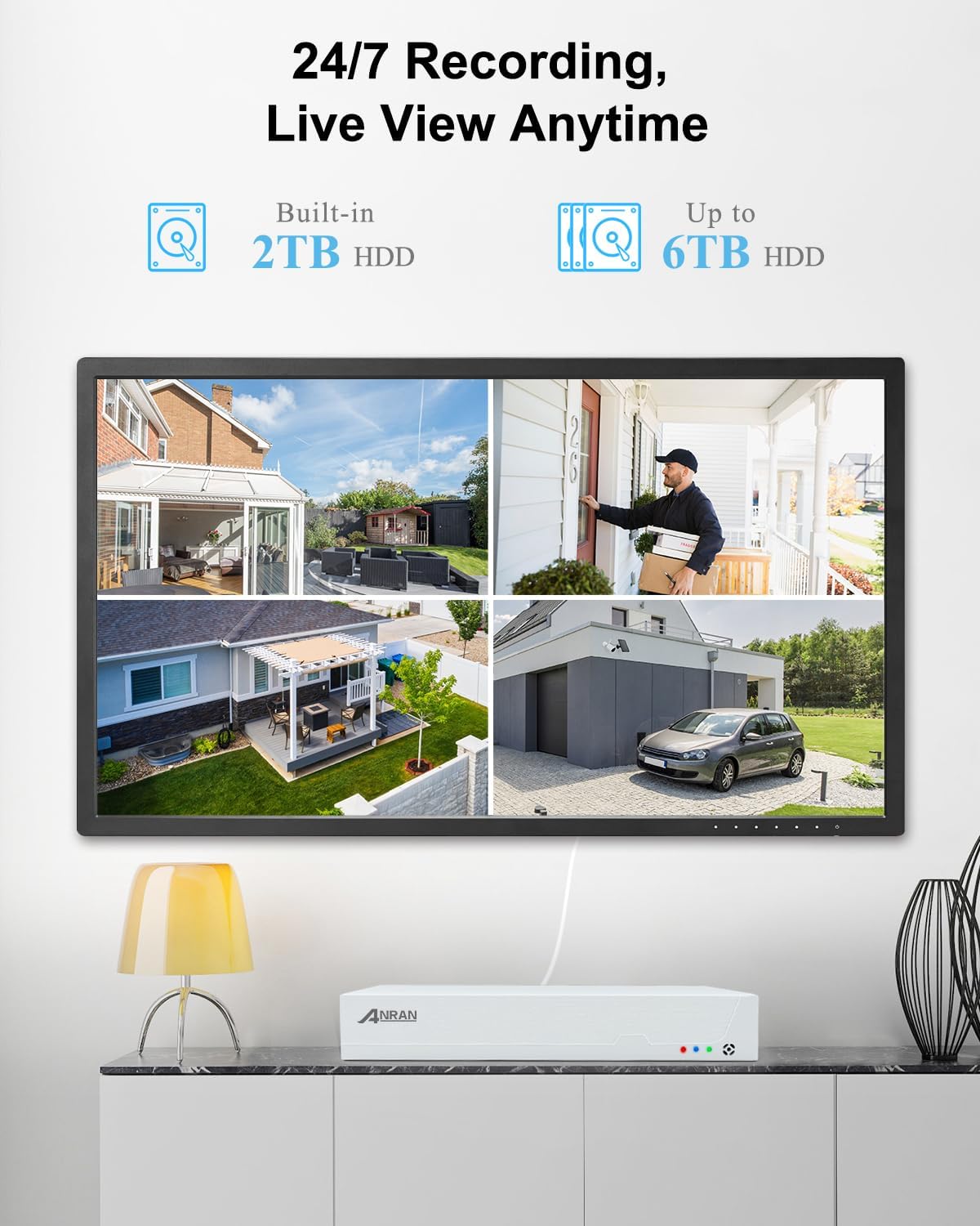 AMSEEN Waterproof 4K UHD 5MP Outdoor Home Security Camera with Night Vision and Human Auto Tracking - Image 5