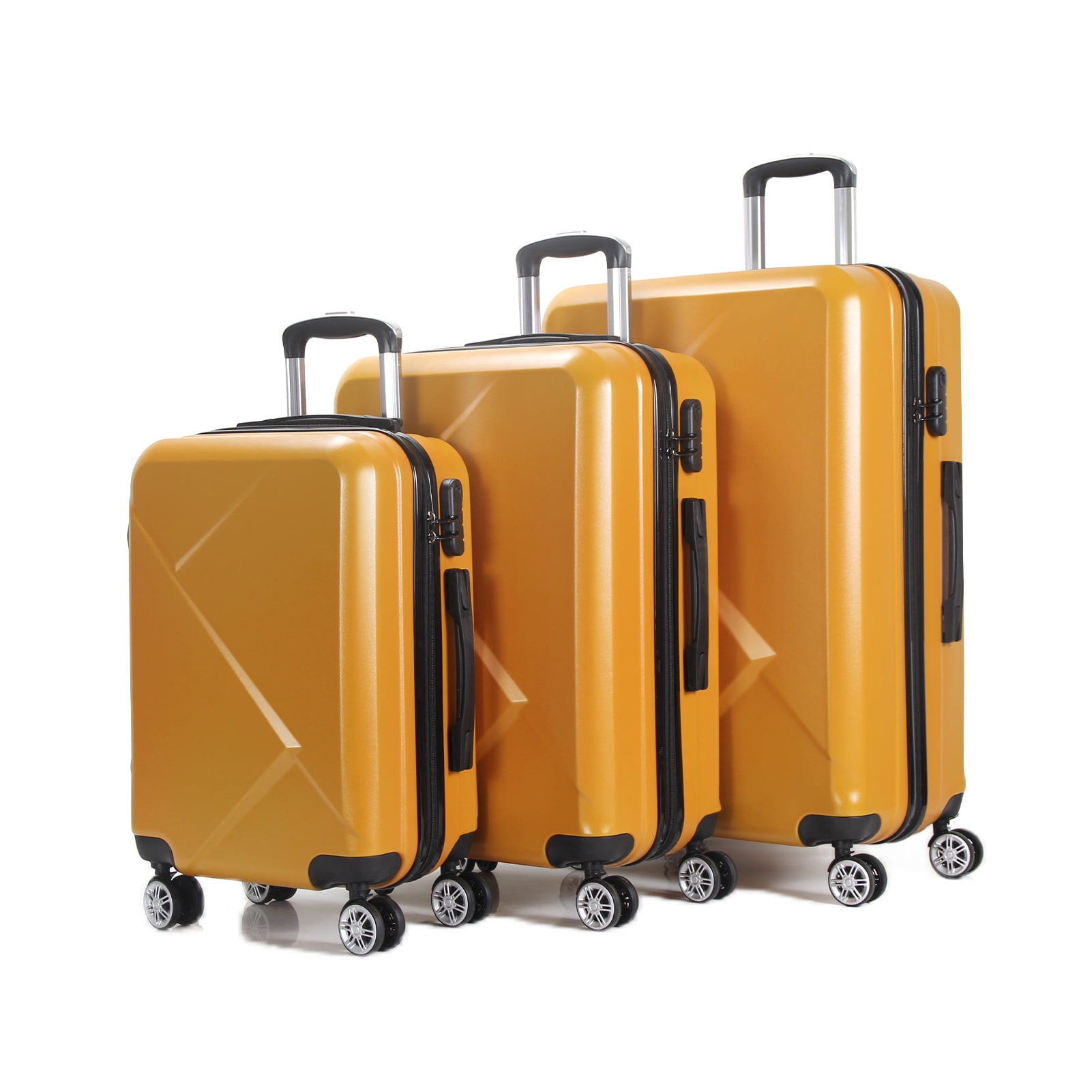 AEDILYS 3 Pcs Suitcase Luggage Set, 20"/24"/28" - Orange - Image 5