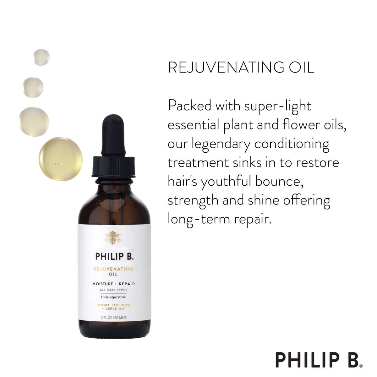 Philip B Rejuvenating Oil Jojoba and Lavender Moisture and Repair, 2 fl oz - Image 4