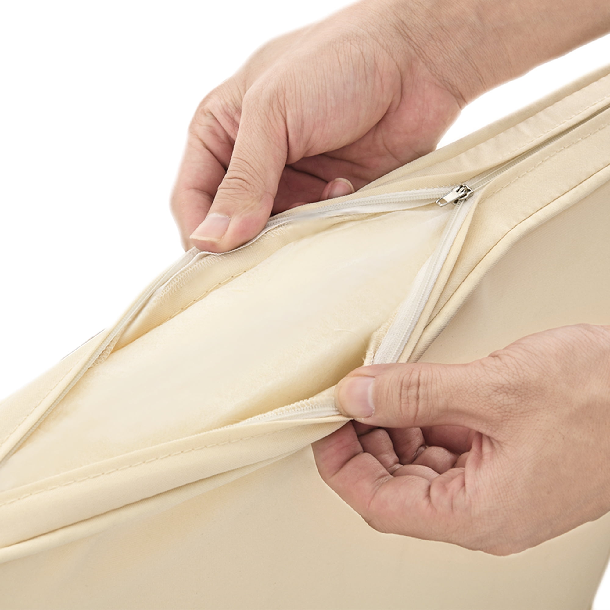 Dextrus 4 Pcs Patio Sofa set, Outdoor Boho Sectional Furniture L-Shaped Conversation Sofa set 5 Seats with Cushions and PE Rattan Side Coffee Table - Beige - Image 6