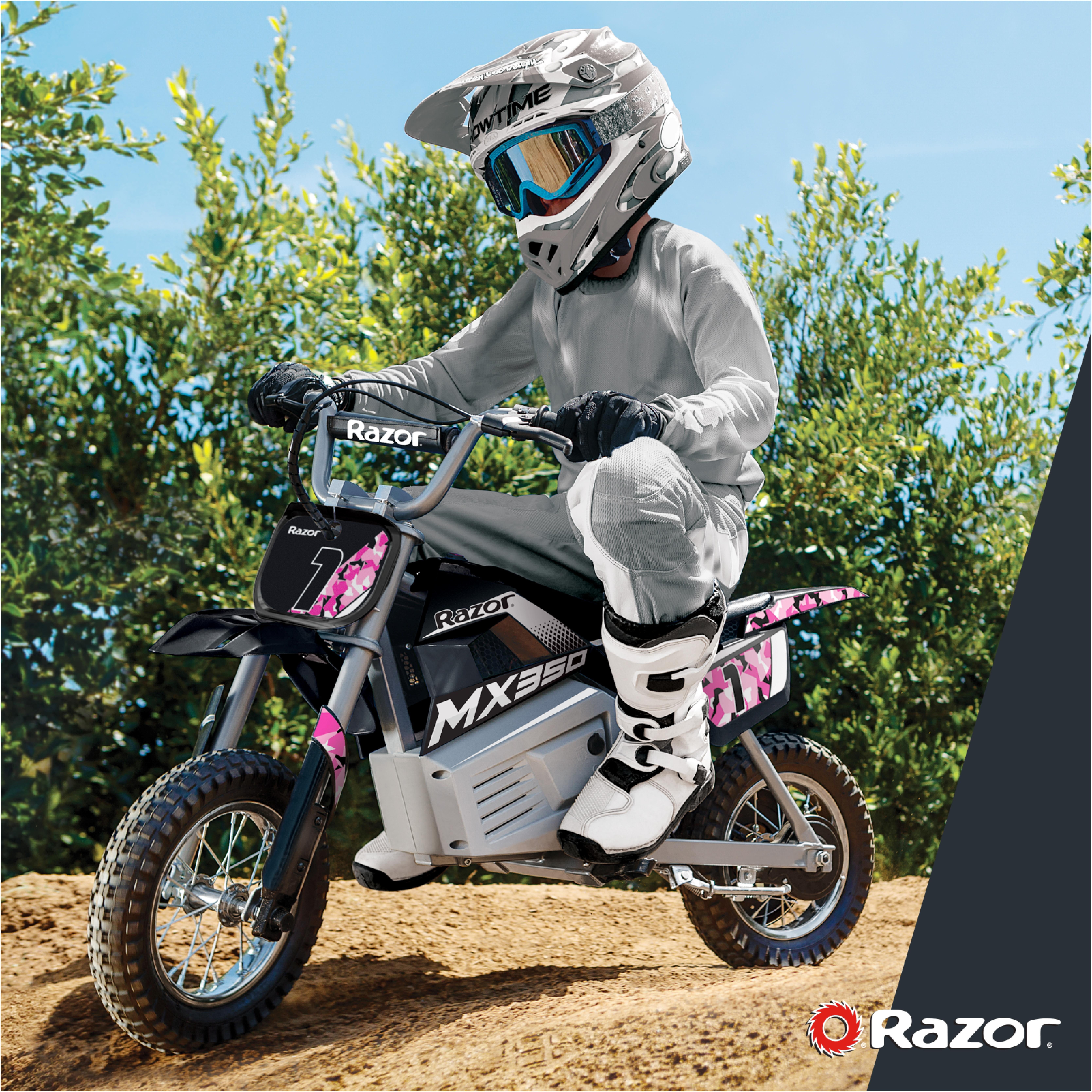 Razor Dirt Rocket MX350 - Black with Decals, up to 14 mph, 24V Electric Dirt Bike for Child 8+ - Image 8