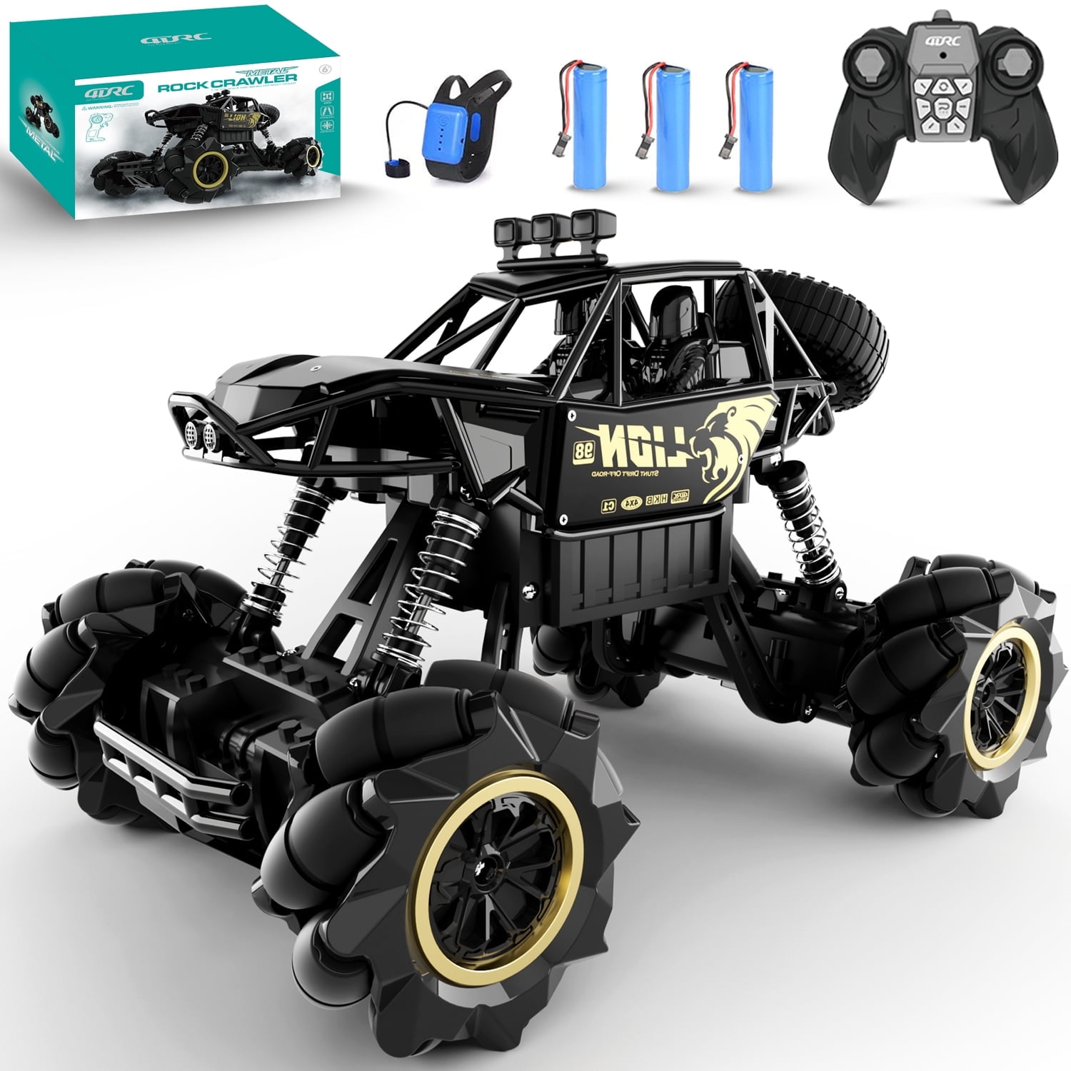 4DRC C3 RC Cars off Road Truck Remote Control Car 1:16 Metal Shell 2.4G 4WD Dual Motors,All Terrain Hobby Truck with 3 Batteries Black - Image 10