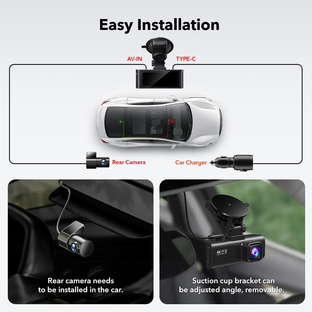 REDTIGER F7NP Dash Cam Front and Rear, 4K Full HD Car Camera with STARVIS 2, 3.18” IPS Screen, Free 128GB Card, 5.8GHz Wi-Fi, GPS, Night Vision, Loop Recording, Parking Mode - Image 10