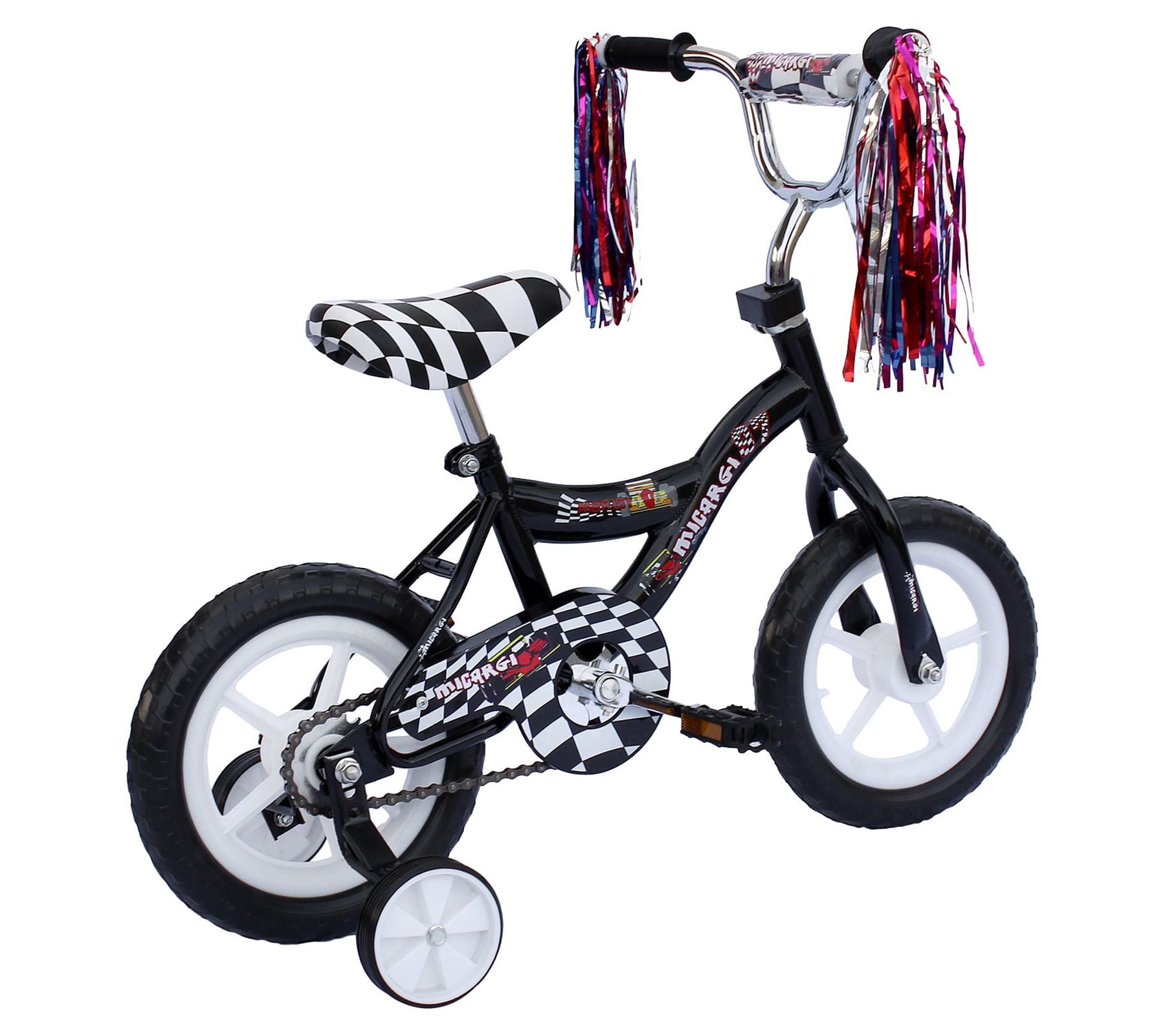 PlayWorld 12 In. Kid's Beginner Bicycle for 2-4 Years Old Boy's and Girl's with Foam Tire for Indoor Use No Brake, Black and White - Image 4