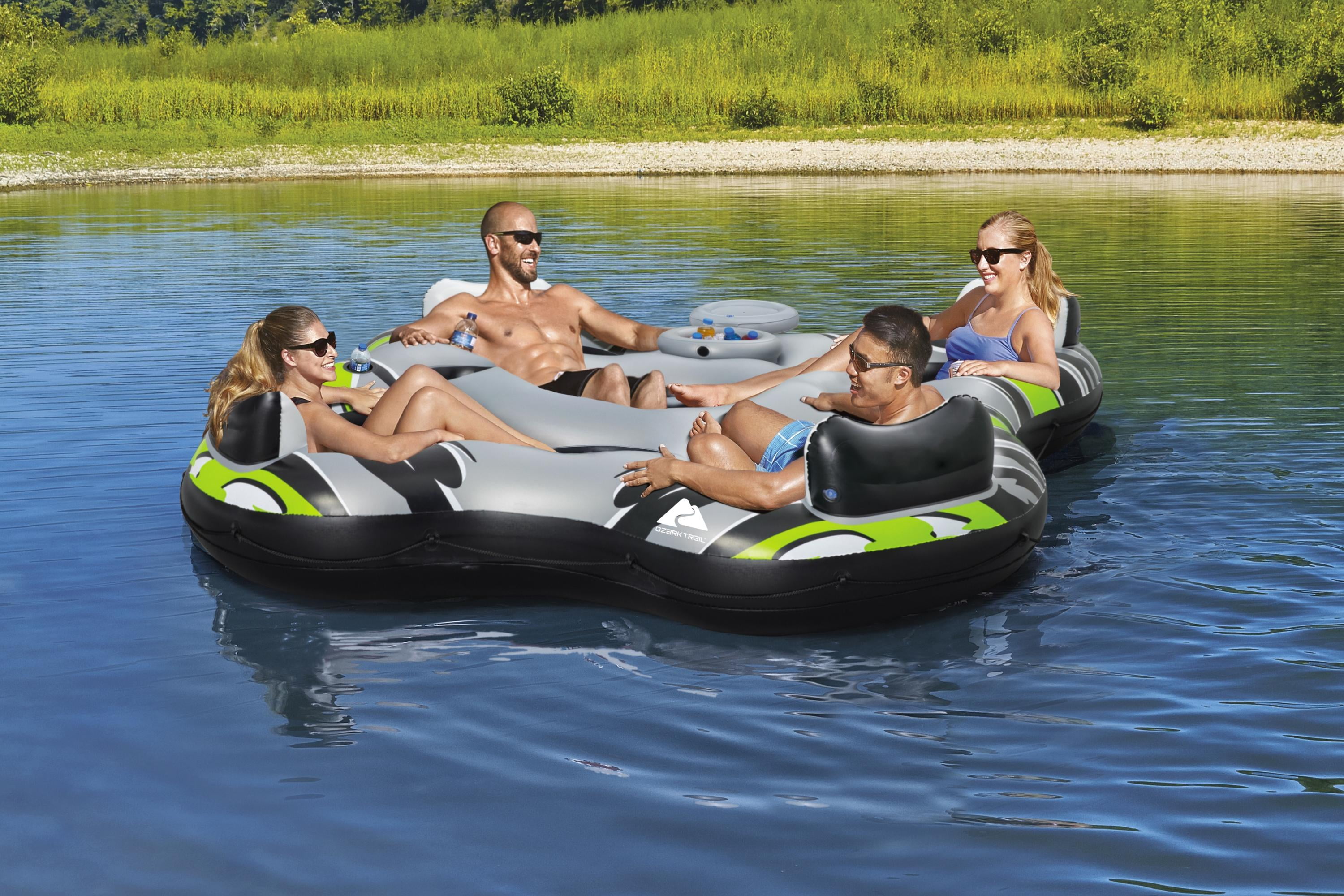 Ozark Trail 8' 5" Multicolor Rapid Rider Quad River Tube, Adult Unisex Float - Image 8