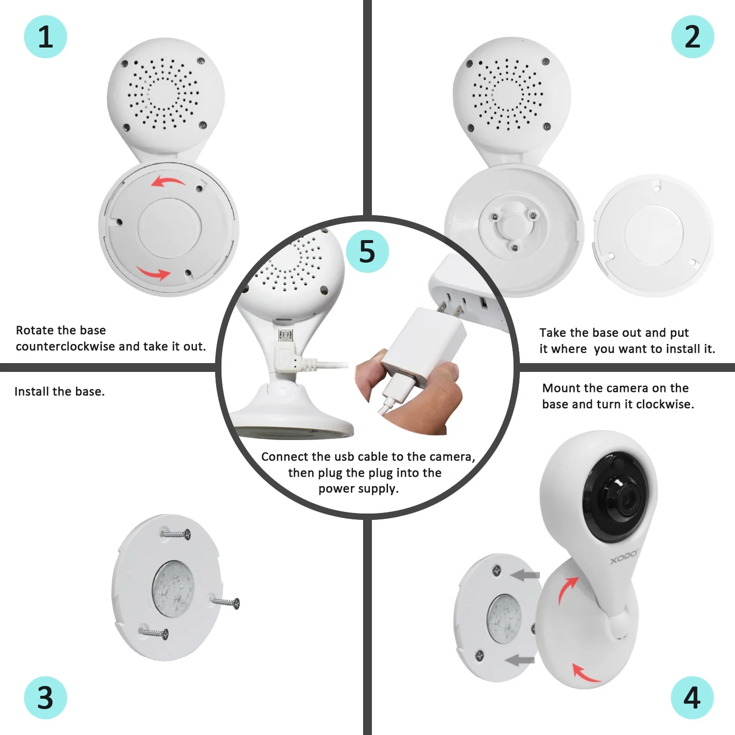 XODO 1080P Wireless Indoor Security Camera for Baby Monitor, Dog Camera w/ Motion Detection, 2-Way Audio, Night Vision, Motion Detection, Cloud & SD Card Storage - White - 4 Pack - Image 8