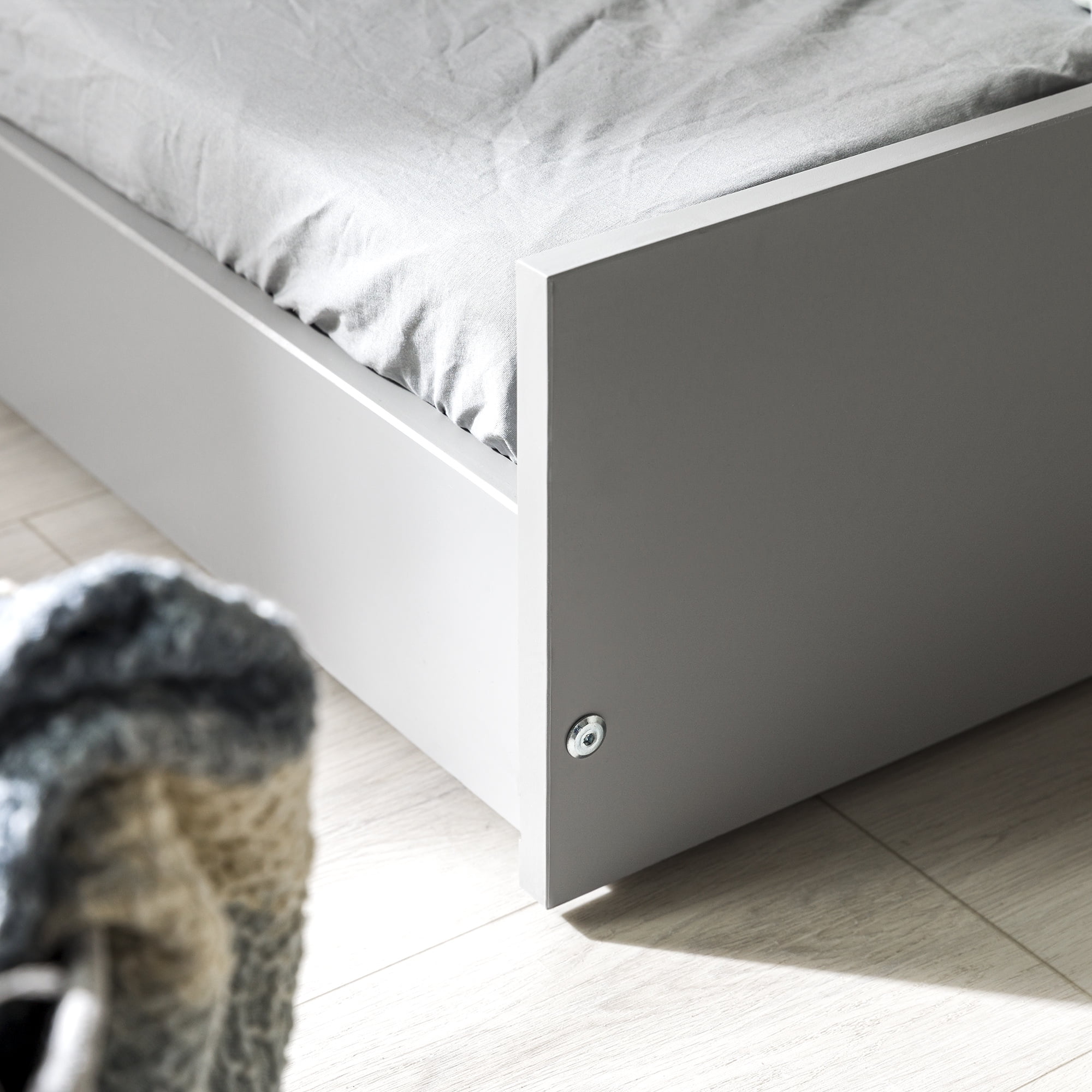 Walker Edison Solid Wood Junior Twin Trundle Bed, Grey - Image 5