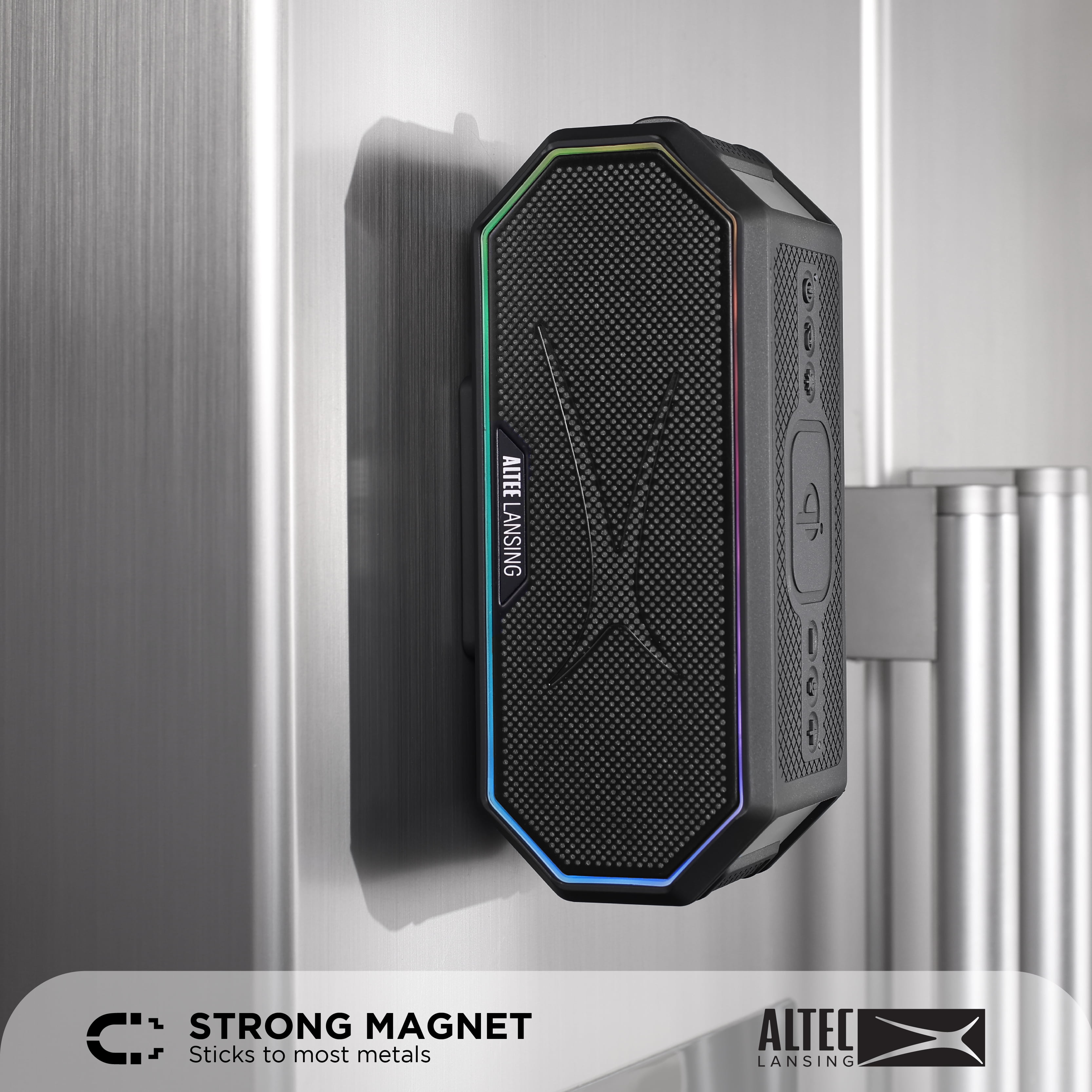 Altec Lansing Hydra Blast 2.0 LED Lighting Floatable Waterproof Wireless Magnetic Bluetooth Portable Speaker, Black, IMW1302 - Image 11