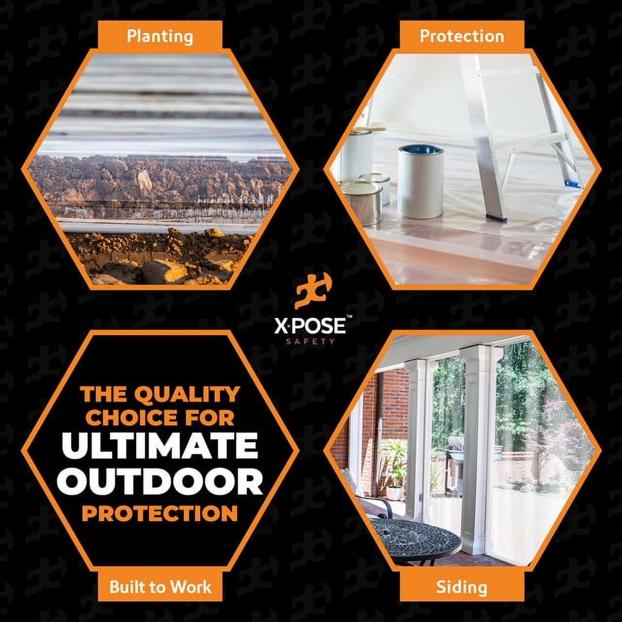 5' x 7' Clear Vinyl Tarp - 30 Mil Super Heavy Duty PVC with Brass Grommets - by Xpose Safety - Image 5