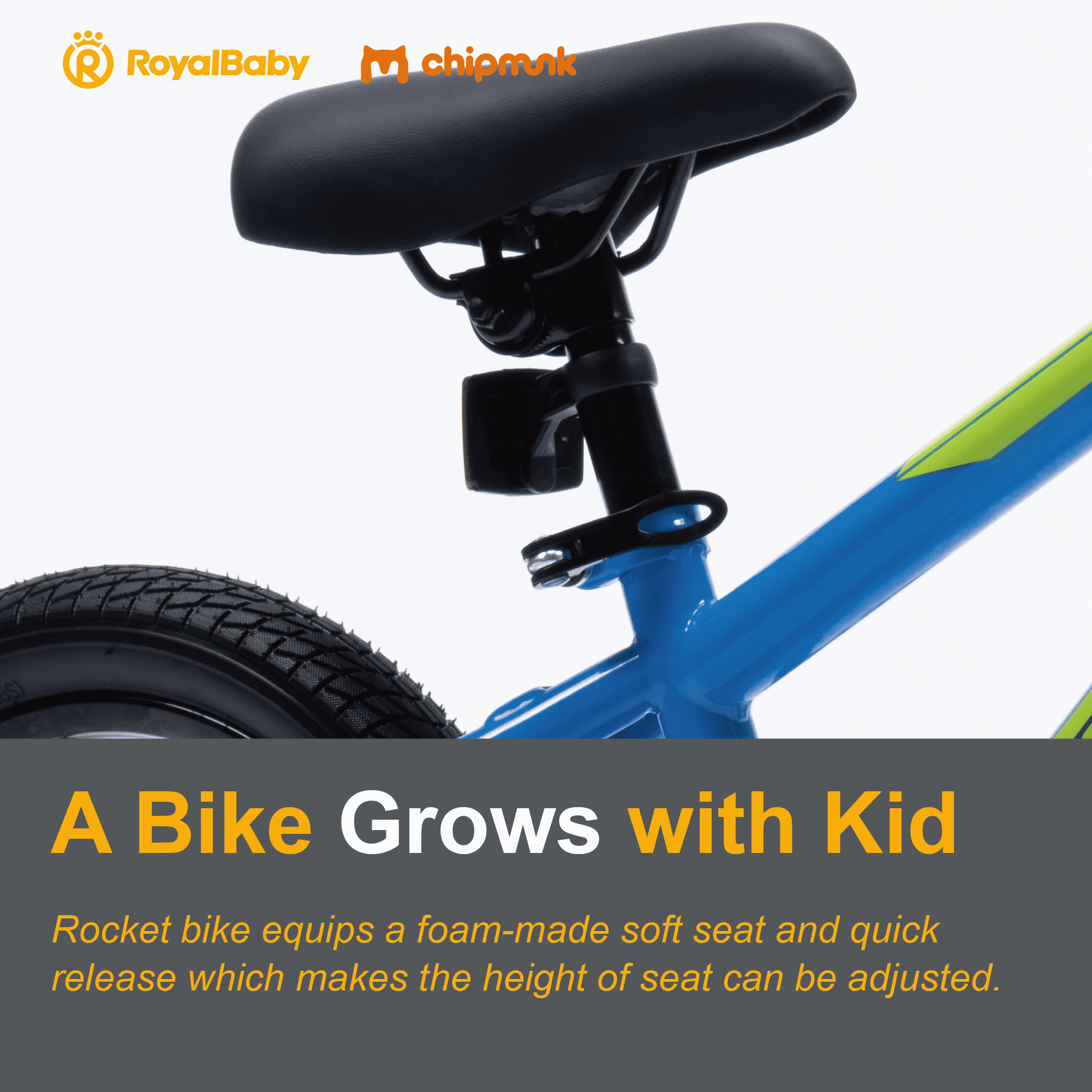 RoyalBaby Rocket 16 inch Bicycle with Training Wheels for Toddlers, Unisex, Ages 5-8 Years, Blue - Image 6