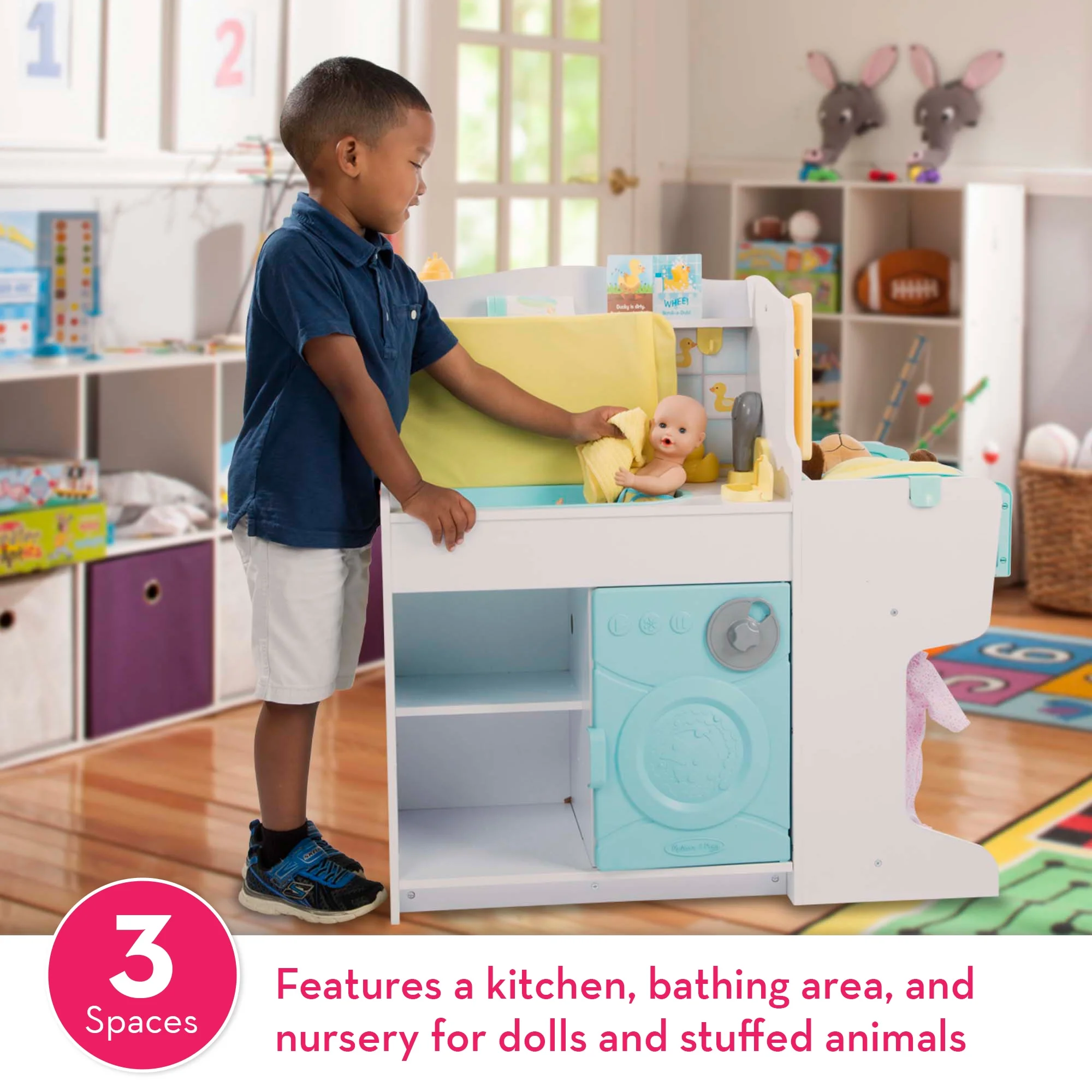Melissa & Doug Mine to Love Baby Care Activity Center for Dolls - Kitchen, Nursery, Bathing-Changing - Image 7