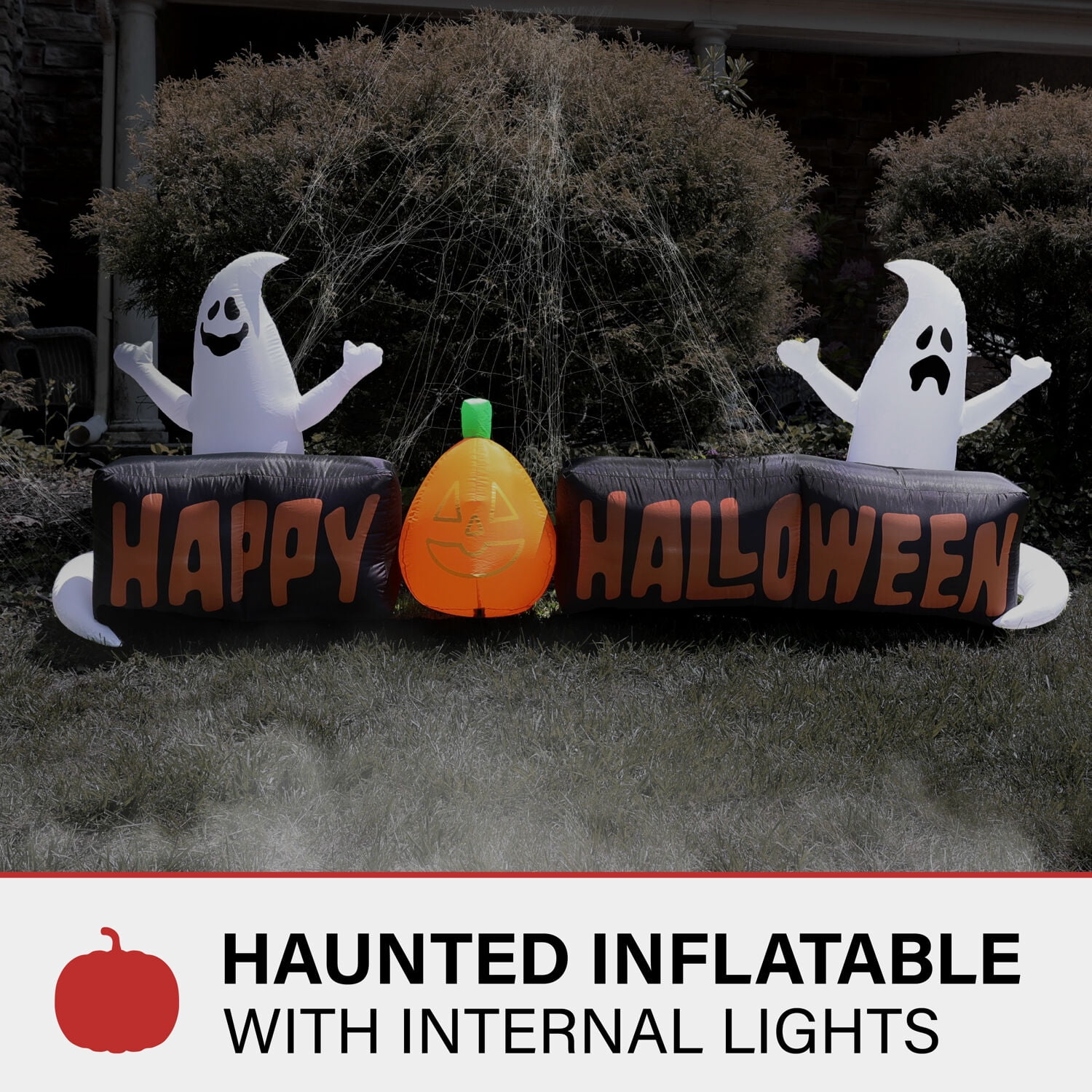 Haunted Hill Farm 3 Ft Happy Halloween Sign, Halloween Blow Up, Airblown Inflatable, 840148726505 - Image 11