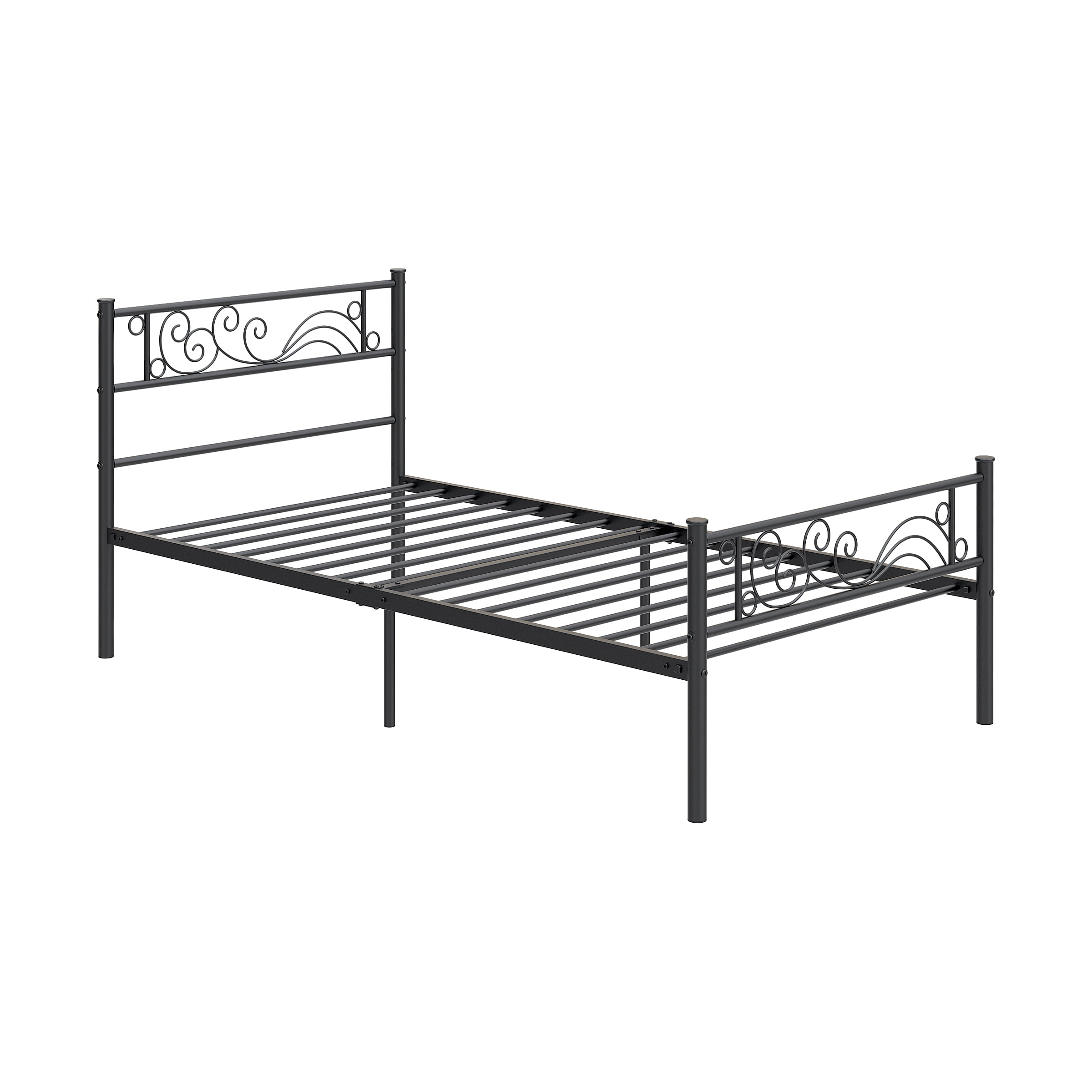 Yoneston Twin Size Metal Platform Bed Frame with Headboard Footboard for Boys Kids Adults, Black - Image 6