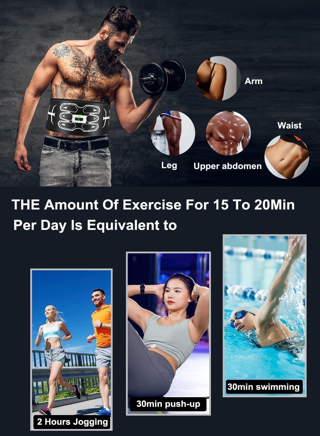 Abs Muscle Belt, Washable Cloth Training Waist Trimmer, Fitness Abdominal Muscle Toning Belt for Men & Women, Home Office - Image 5