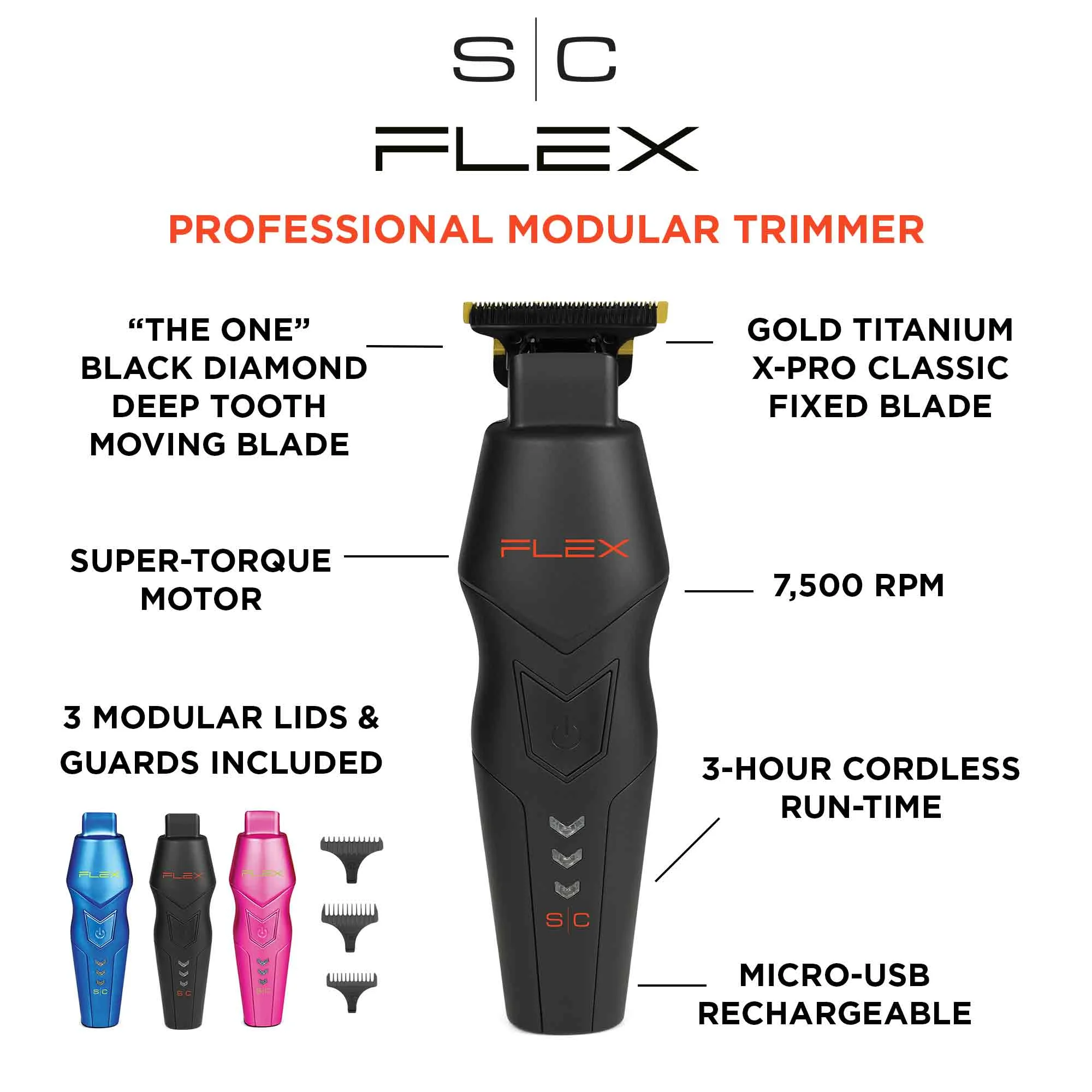 StyleCraft Flex Professional Modular Super-Torque Motor Cordless Hair Trimmer - Image 3