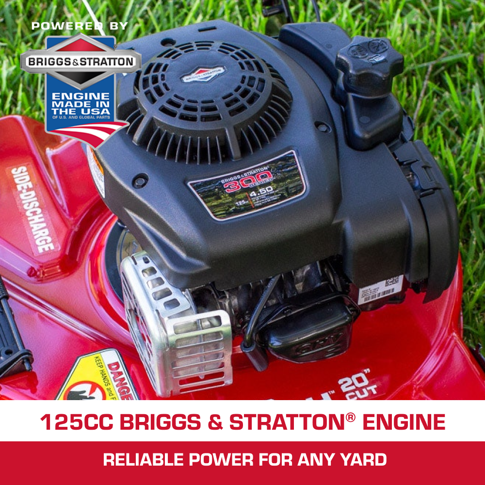 Hyper Tough 20" 125cc Gas Powered Walk-Behind Push Lawn Mower with Briggs & Stratton Engine, Red - Image 8